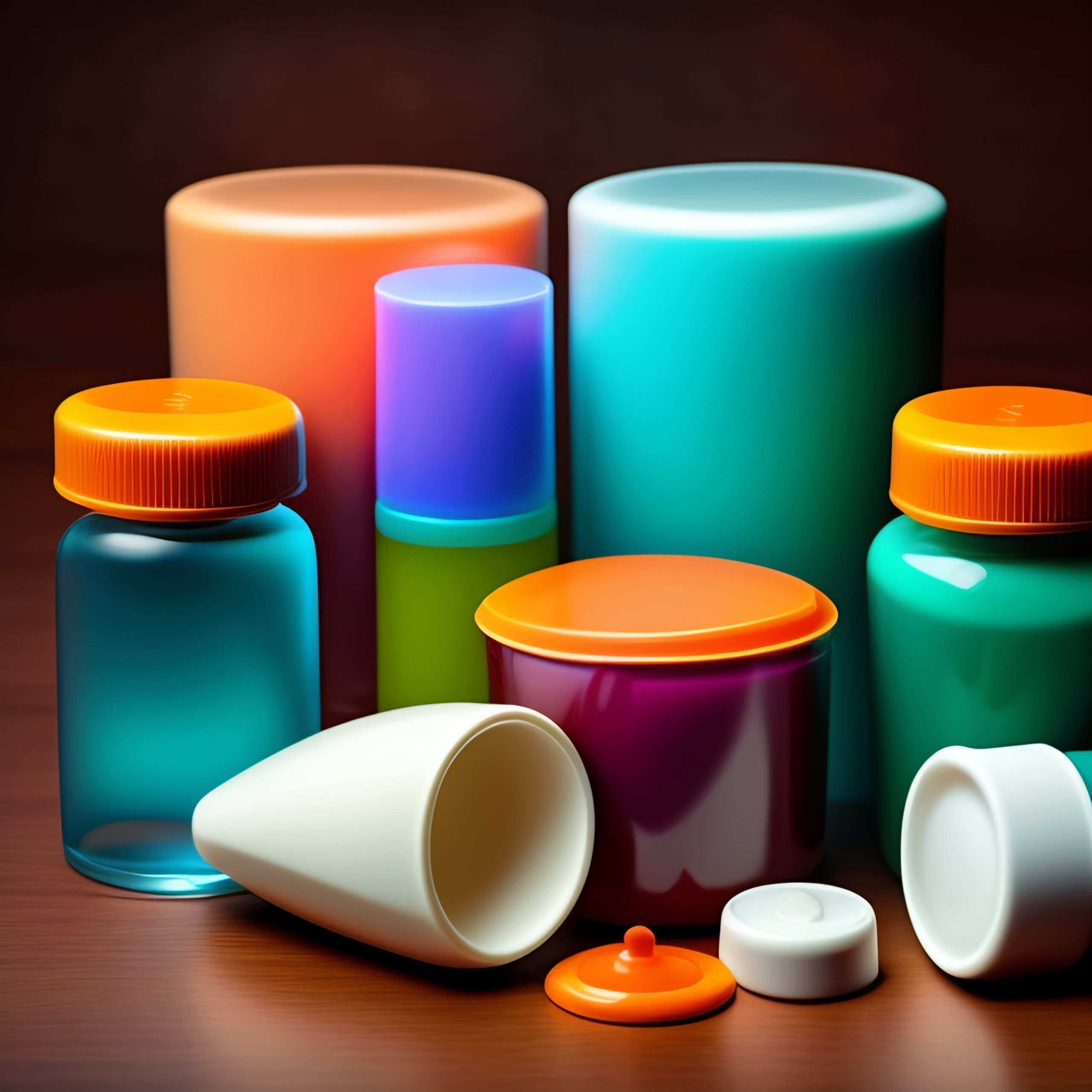 Lexica Plastic caps for shampoo, conditioner, cosmetics.