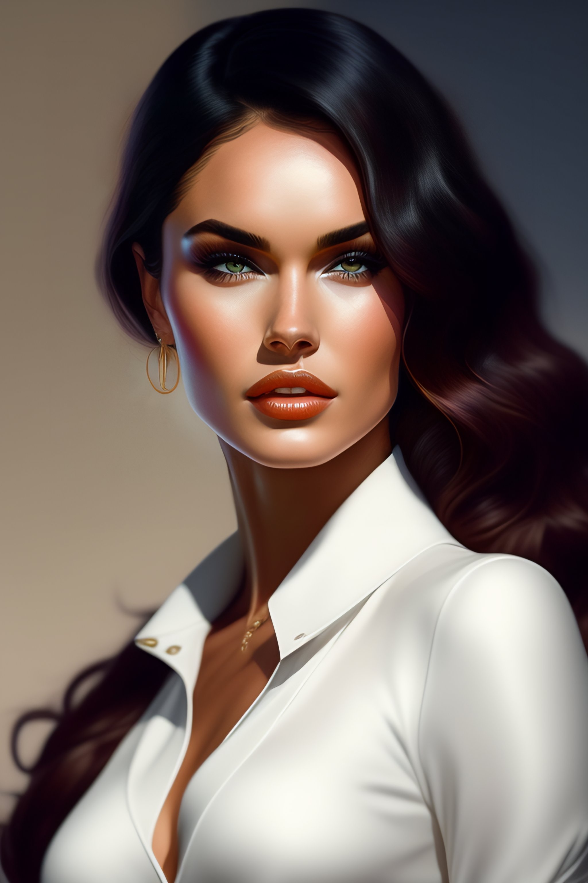 Lexica - Megan Fox and Selena Gomez, men's white collared unbuttoned ...