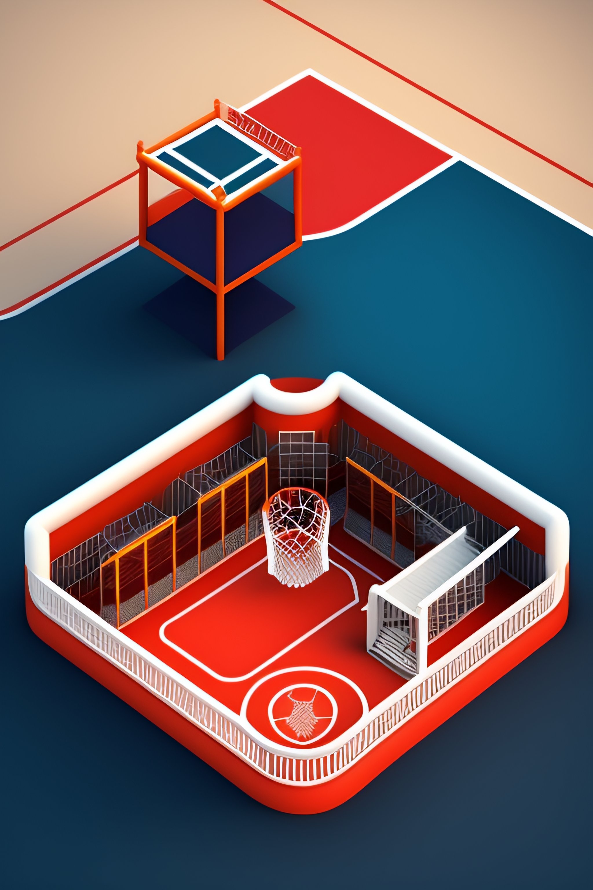 Lexica Plan of a basketball shop with basket included