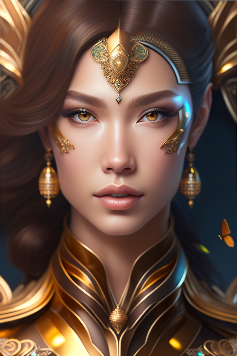 Lexica - 8k portrait of beautiful cyborg with brown hair, intricate ...