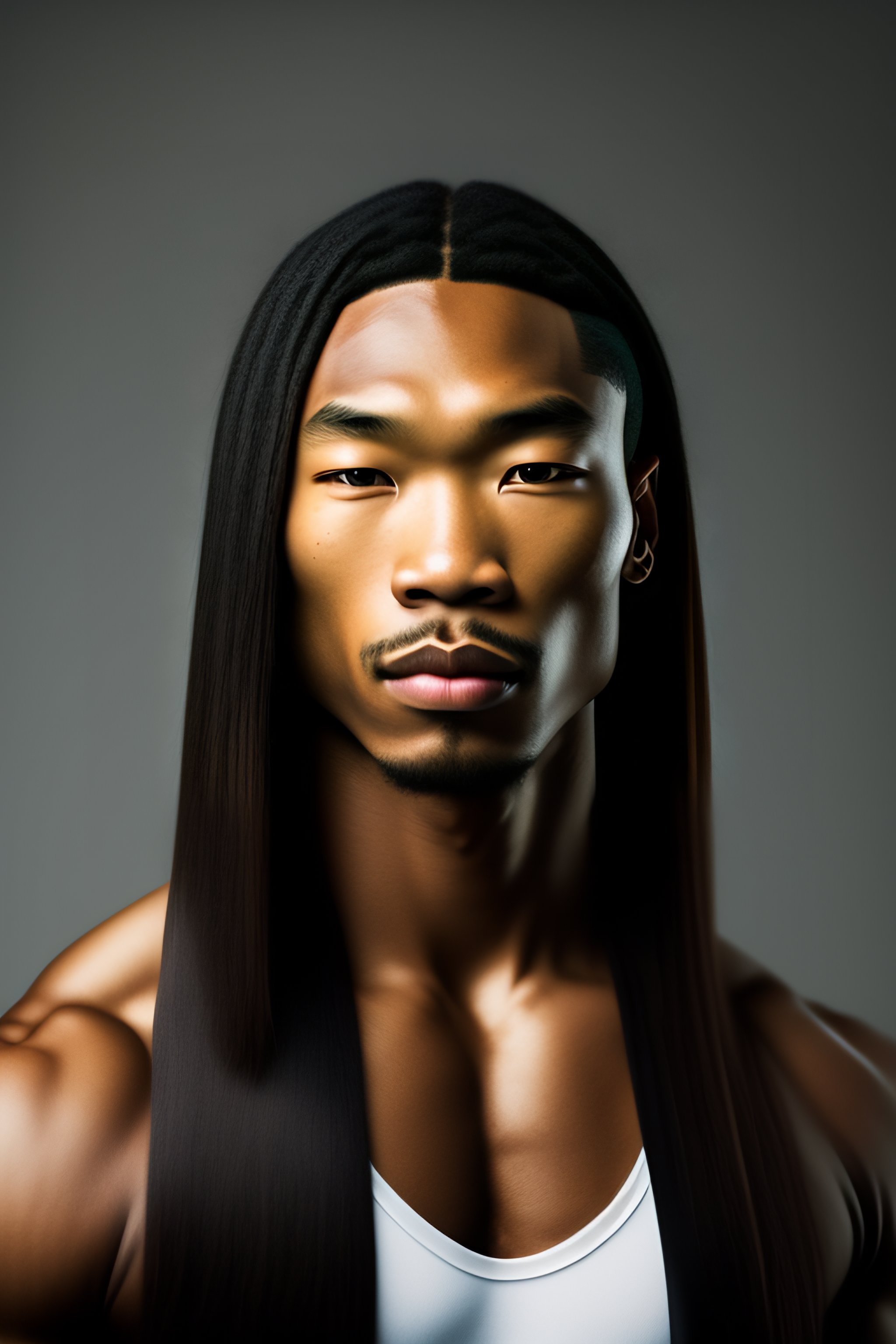 Straight hair shop black male