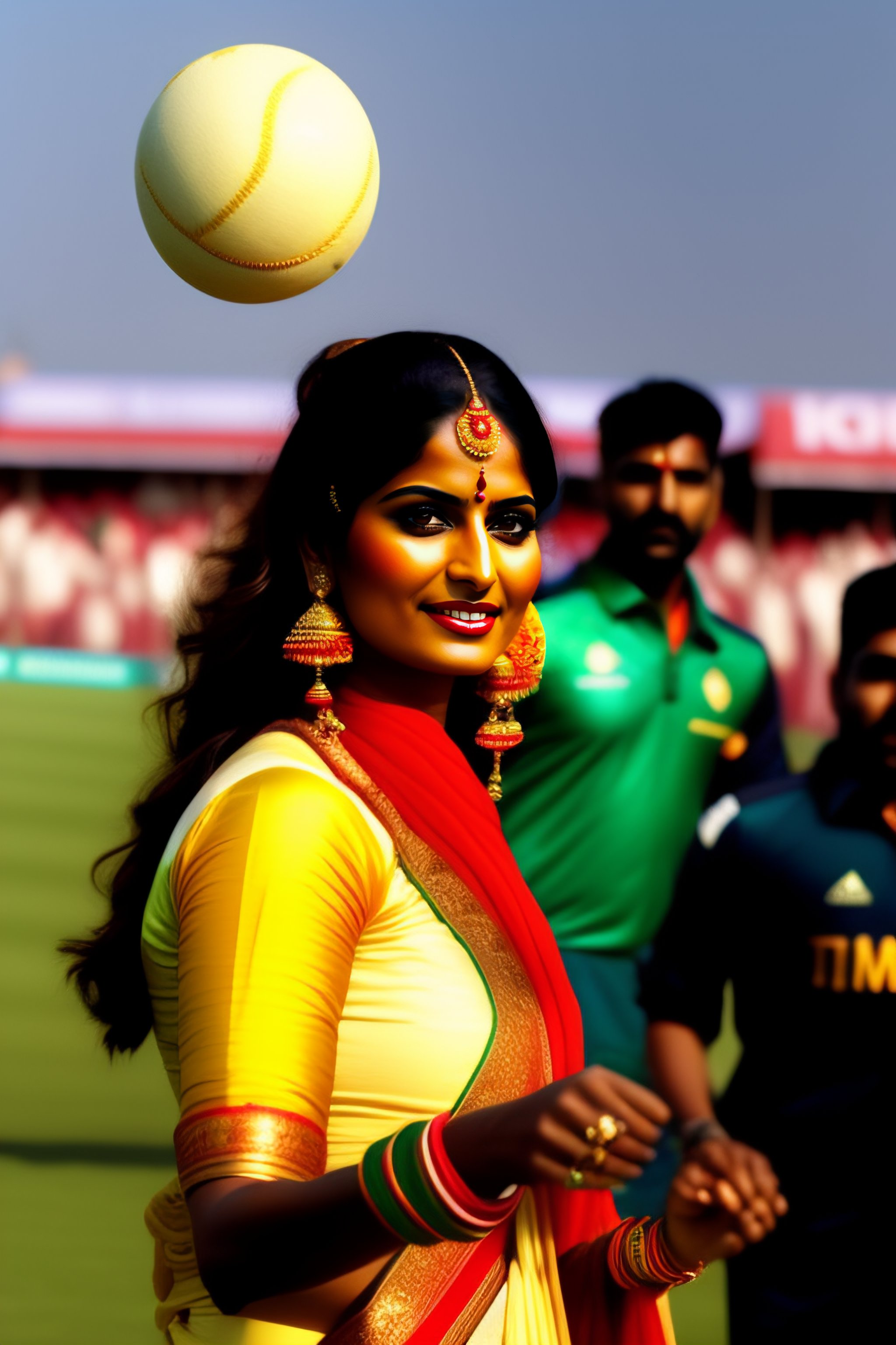 Lexica Indian Hindu Punjabi female wearing traditional dress throwing