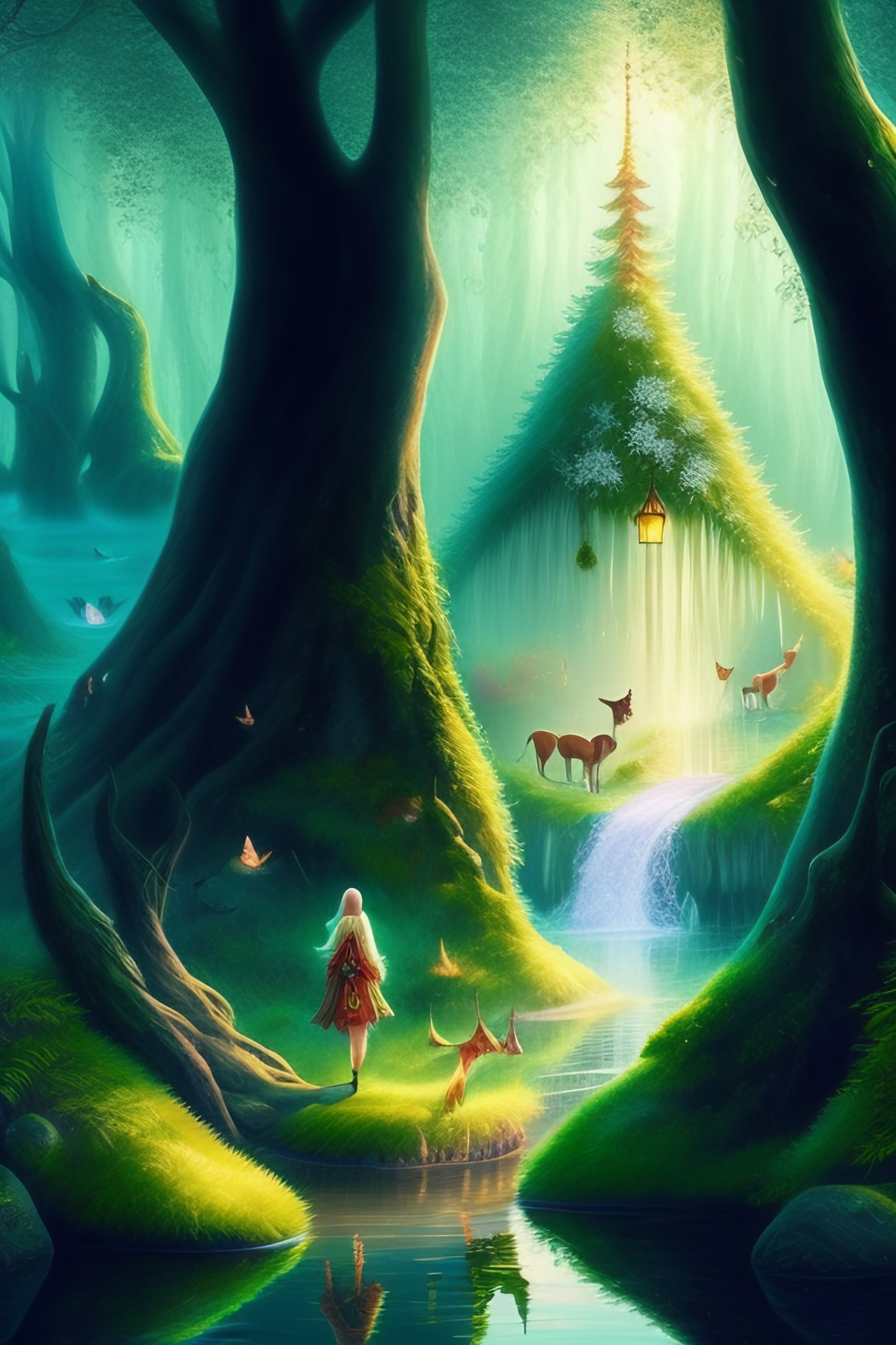 lexica-elven-style-forest-full-of-fairies-with-a-unicorn-that-is