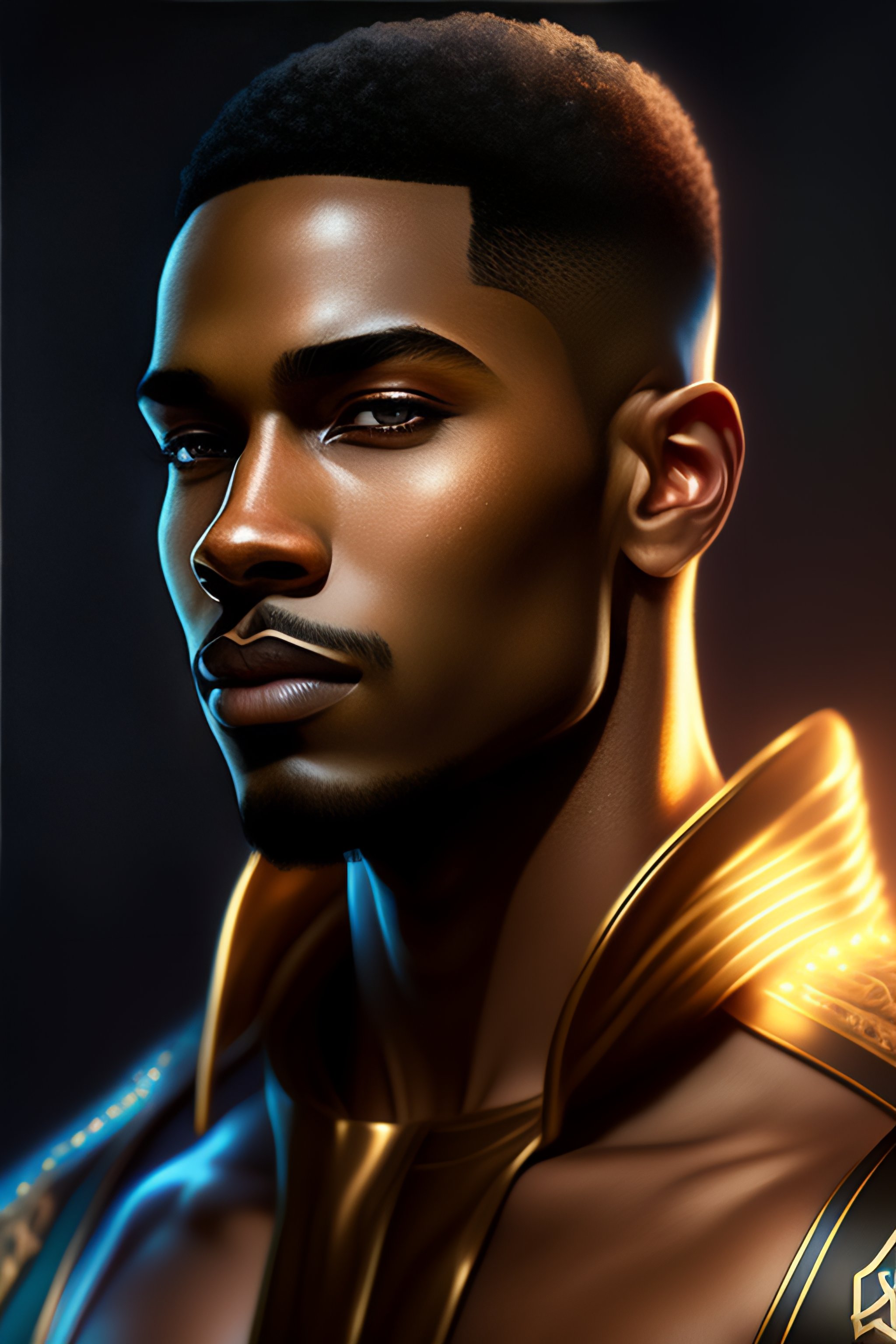 Lexica - Portrait of handsome light skin black man with short blonde ...