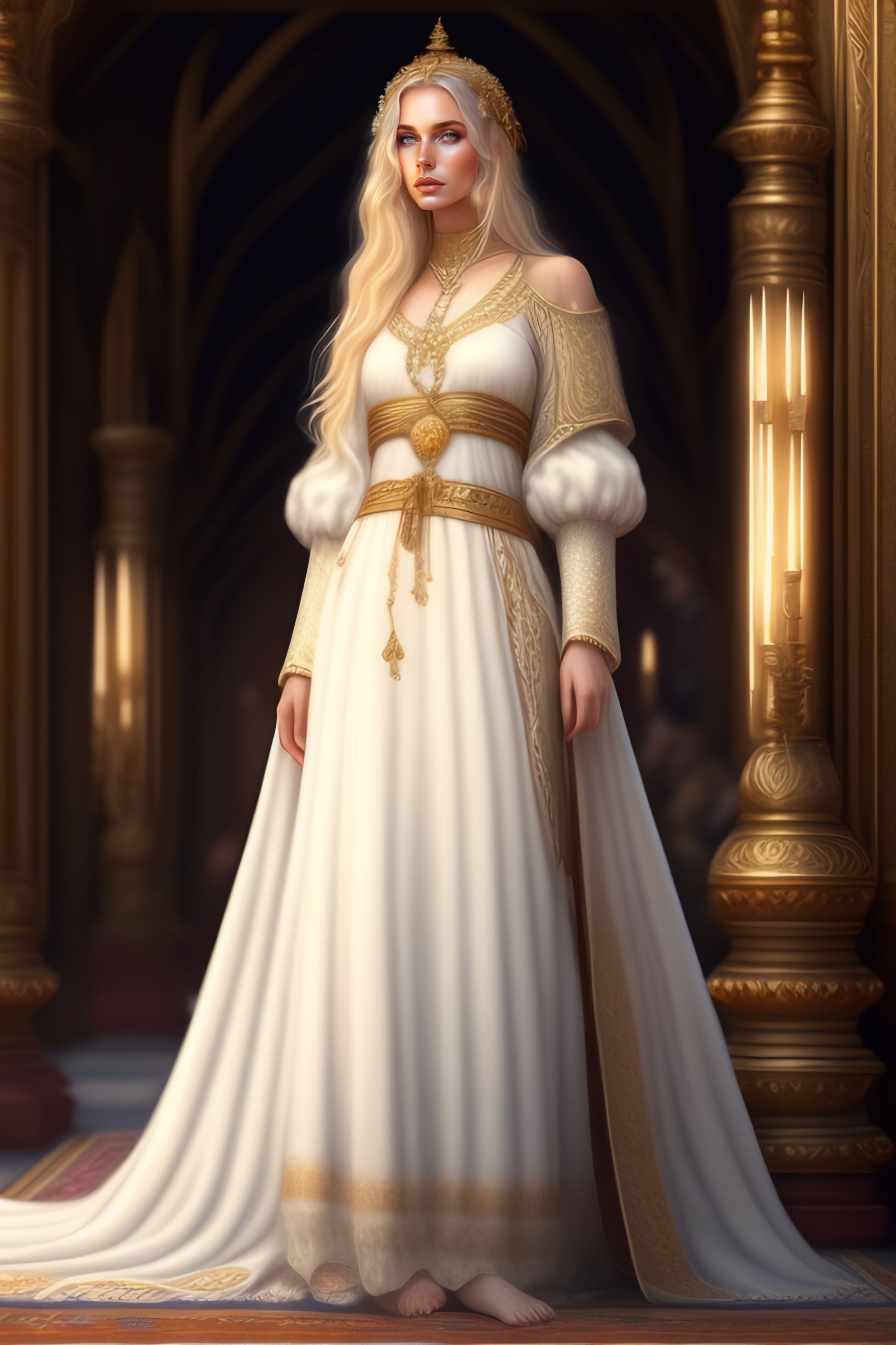 Lexica A Full Body Portrait Of A Cute Beautiful Medieval Female Blind Pulp Fiction White Wild 