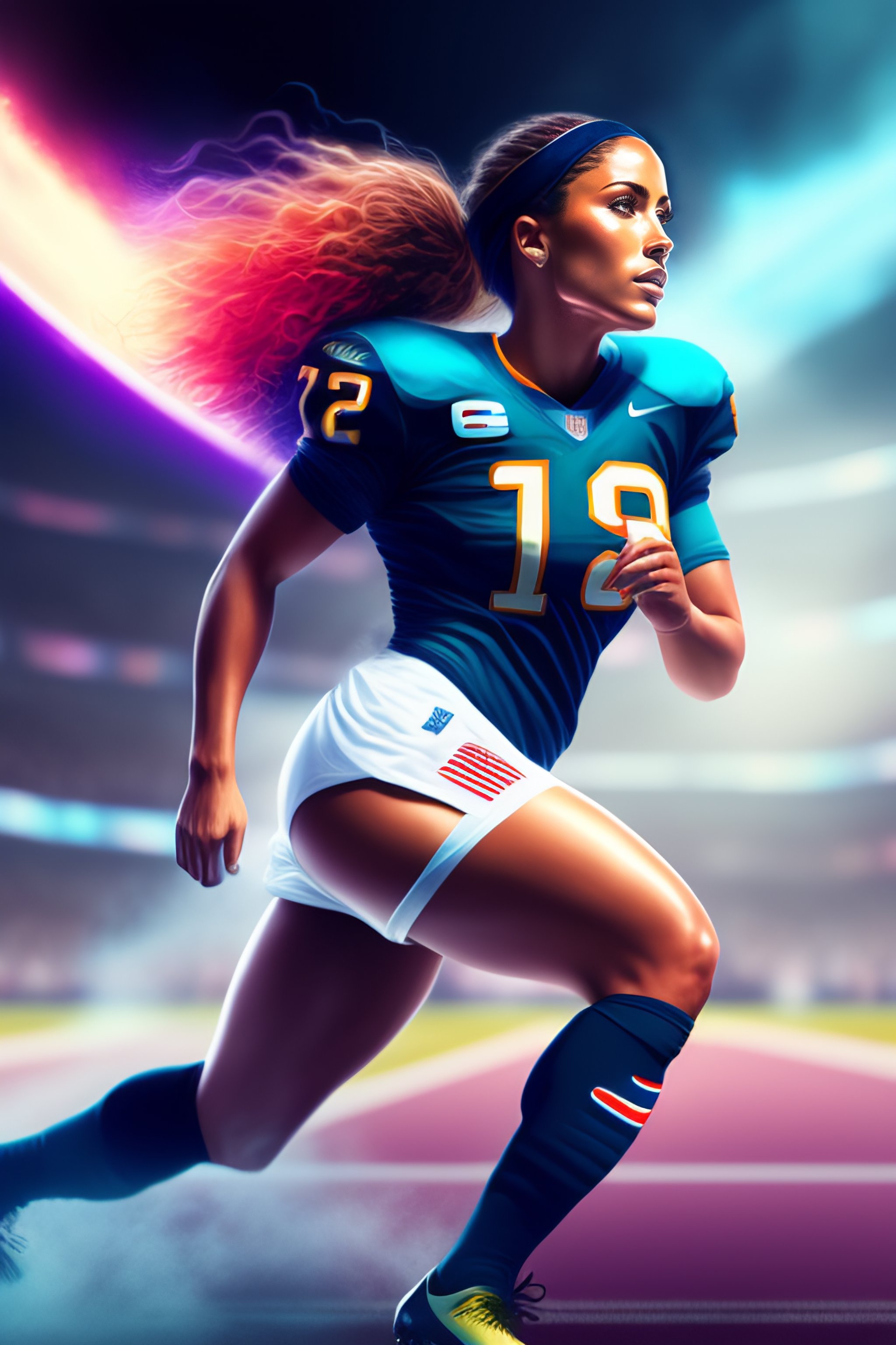 Lexica American football super bowl concept, female soccer players