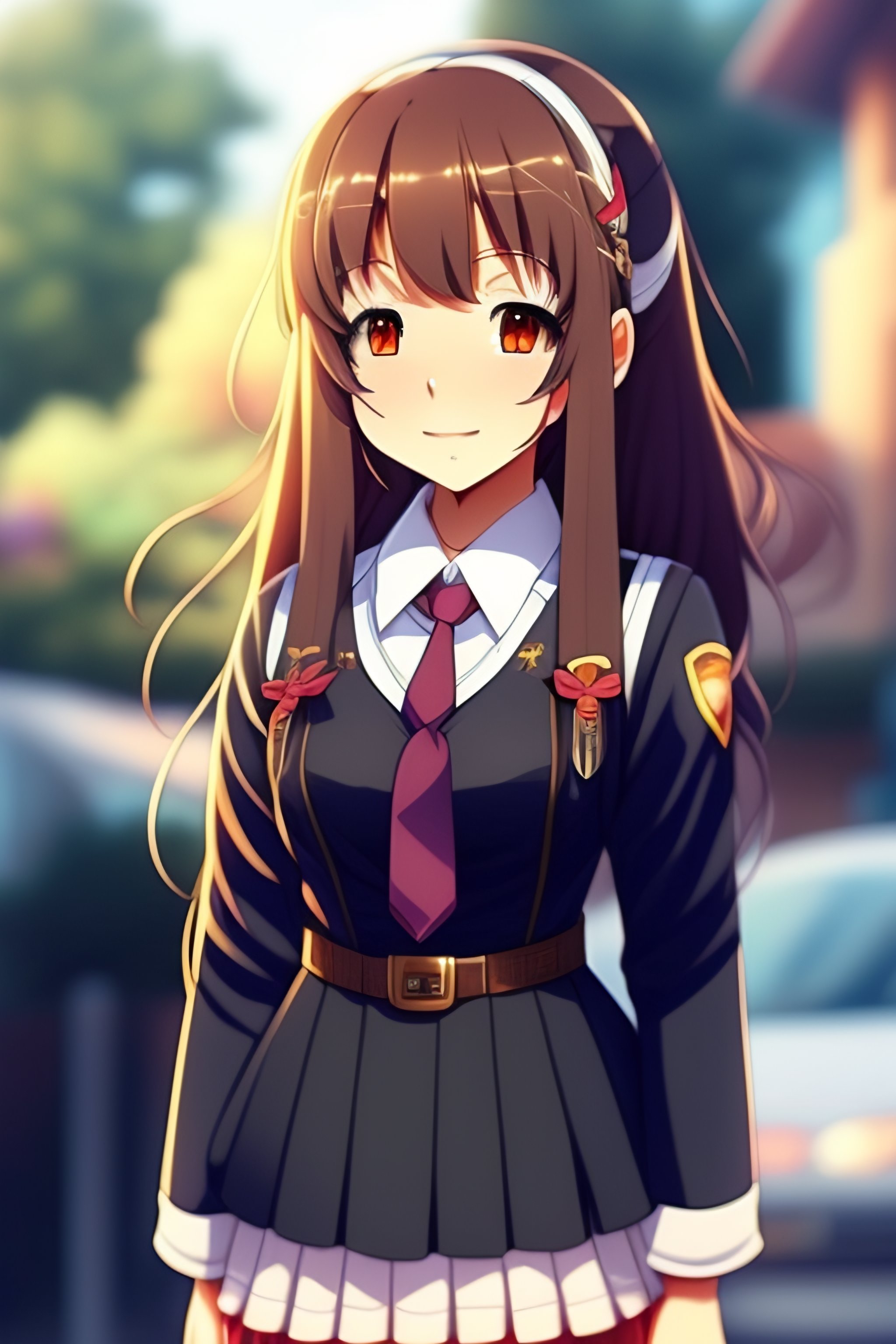 Lexica - Anime art, student girl, school uniform, cute