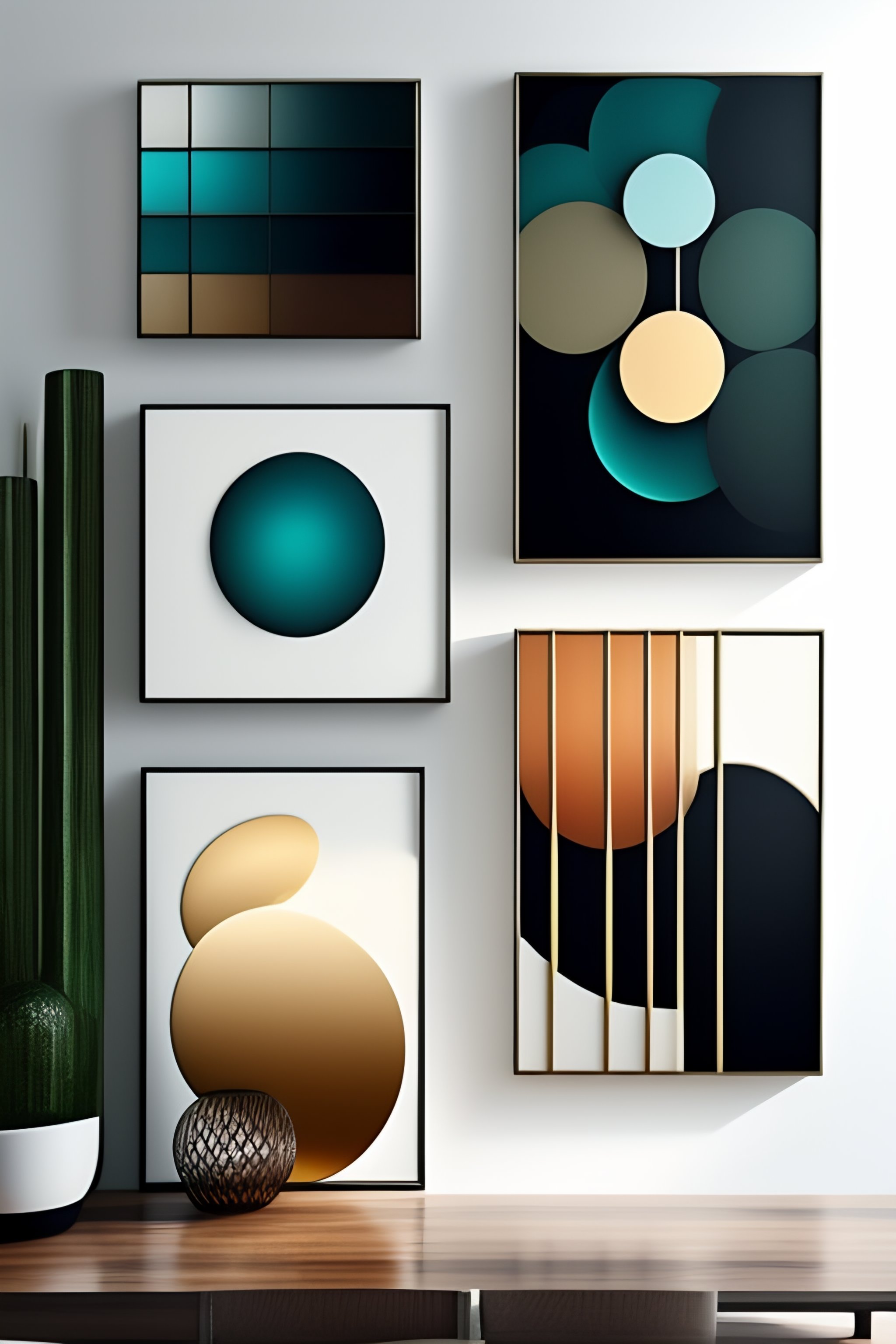 Lexica Create design of mid century modern wall art