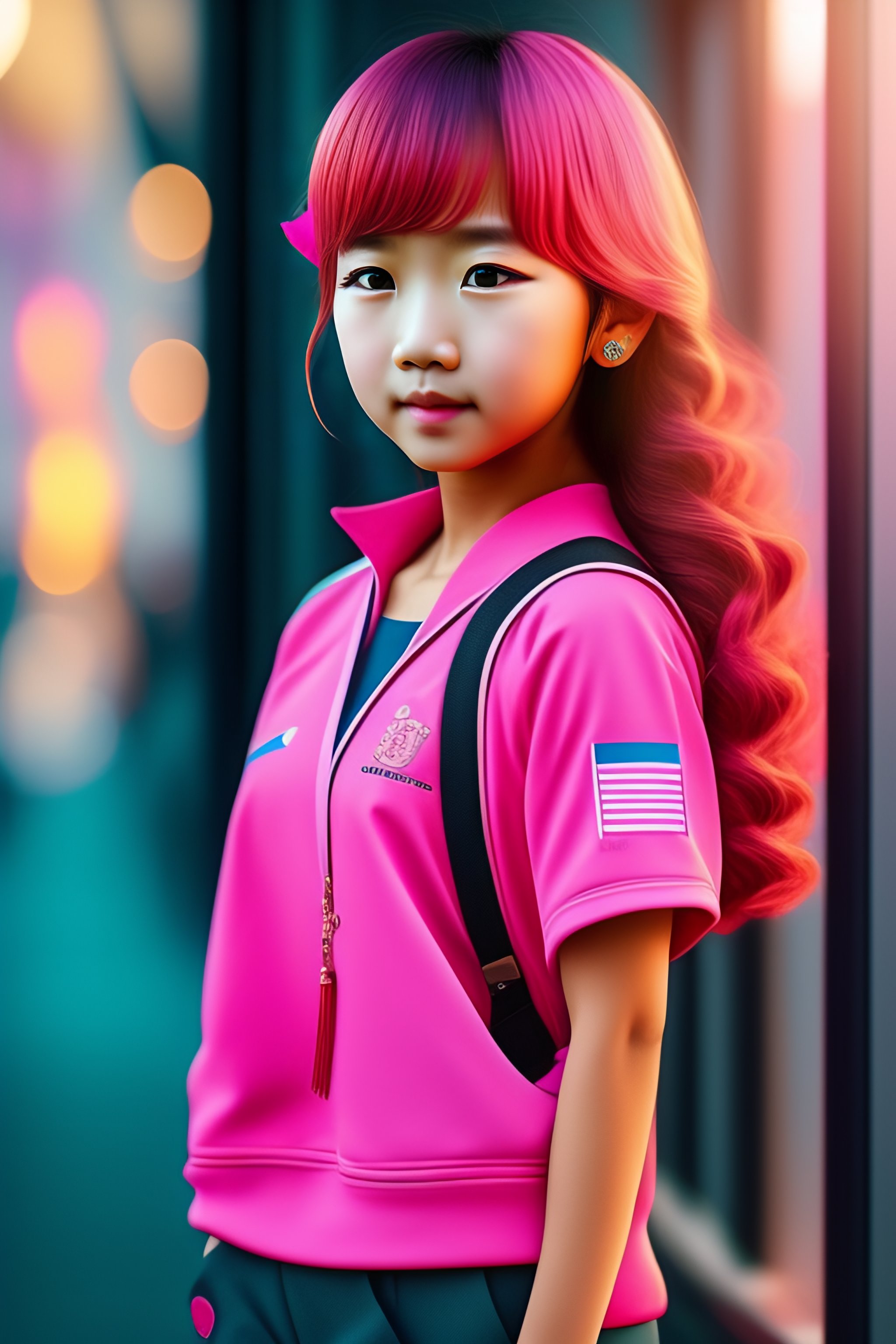 Lexica Little student cute pink anime