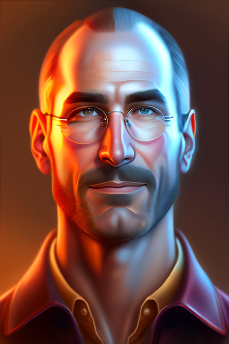 Lexica Steve jobs as realistic portrait, symmetrical, highly detailed