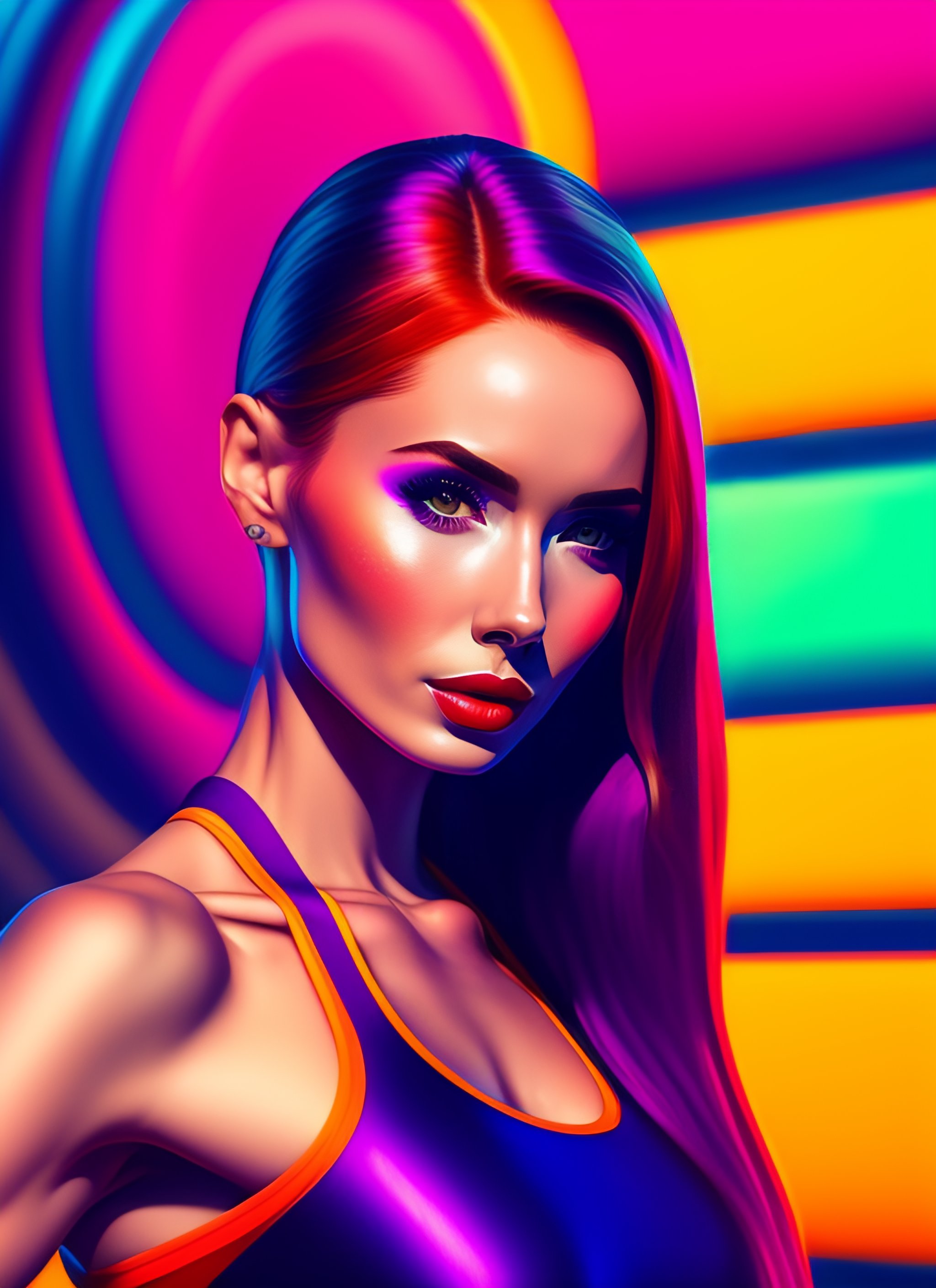 Lexica - Digital painting of karen gillan, modeling, posing, two piece ...