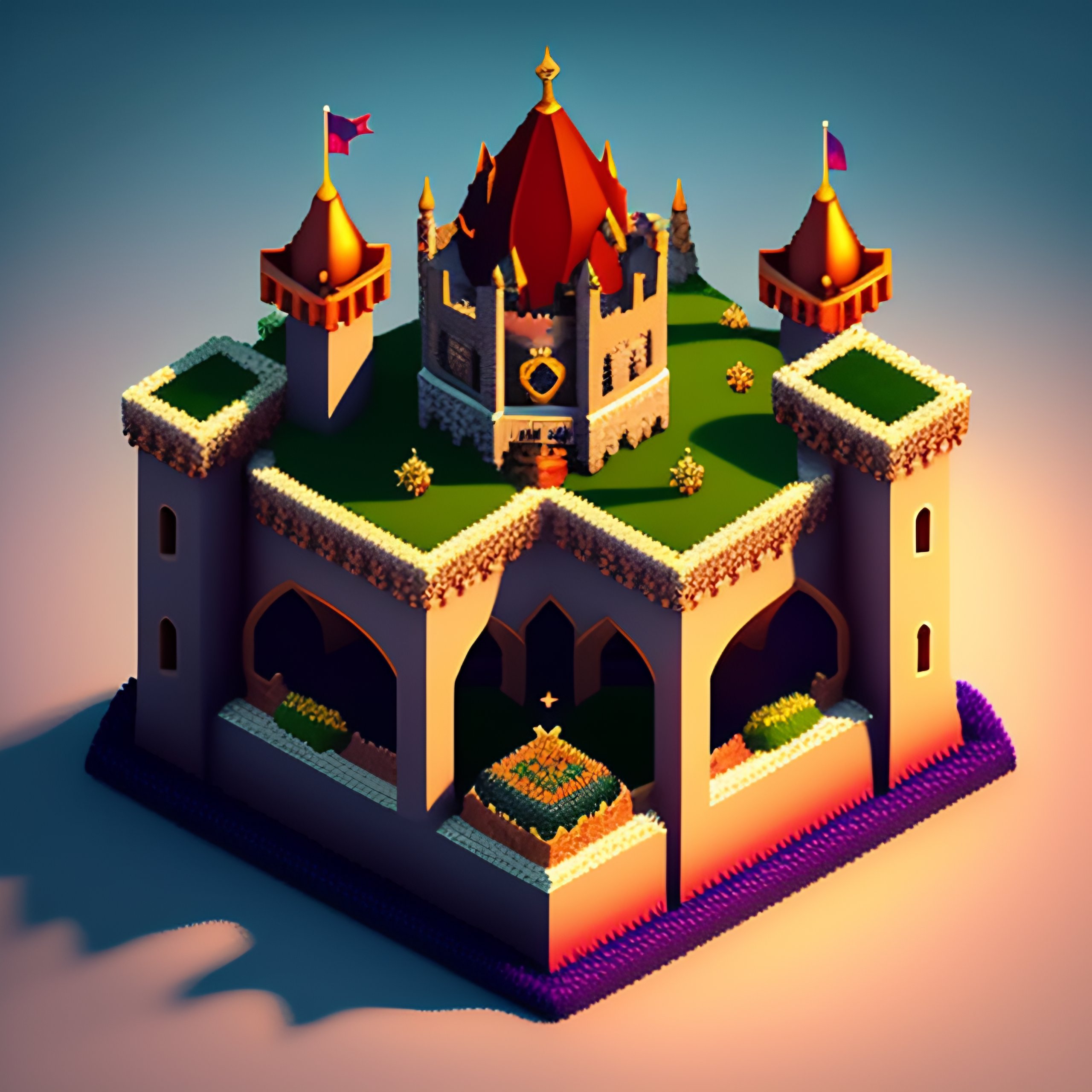 Lexica - Isometric castle with single tower
