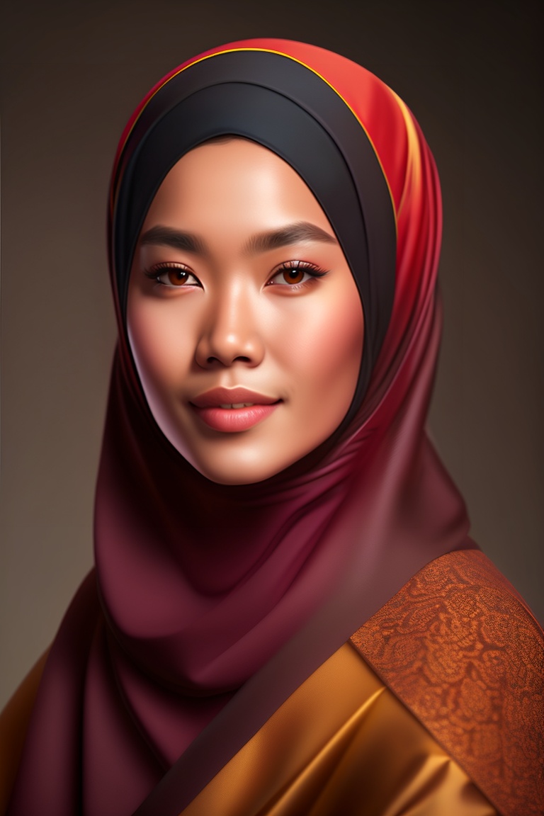 Lexica Image Of A 25 Year Old Indonesian Beautiful Female Teacher Wearing A Headscarf Facing 