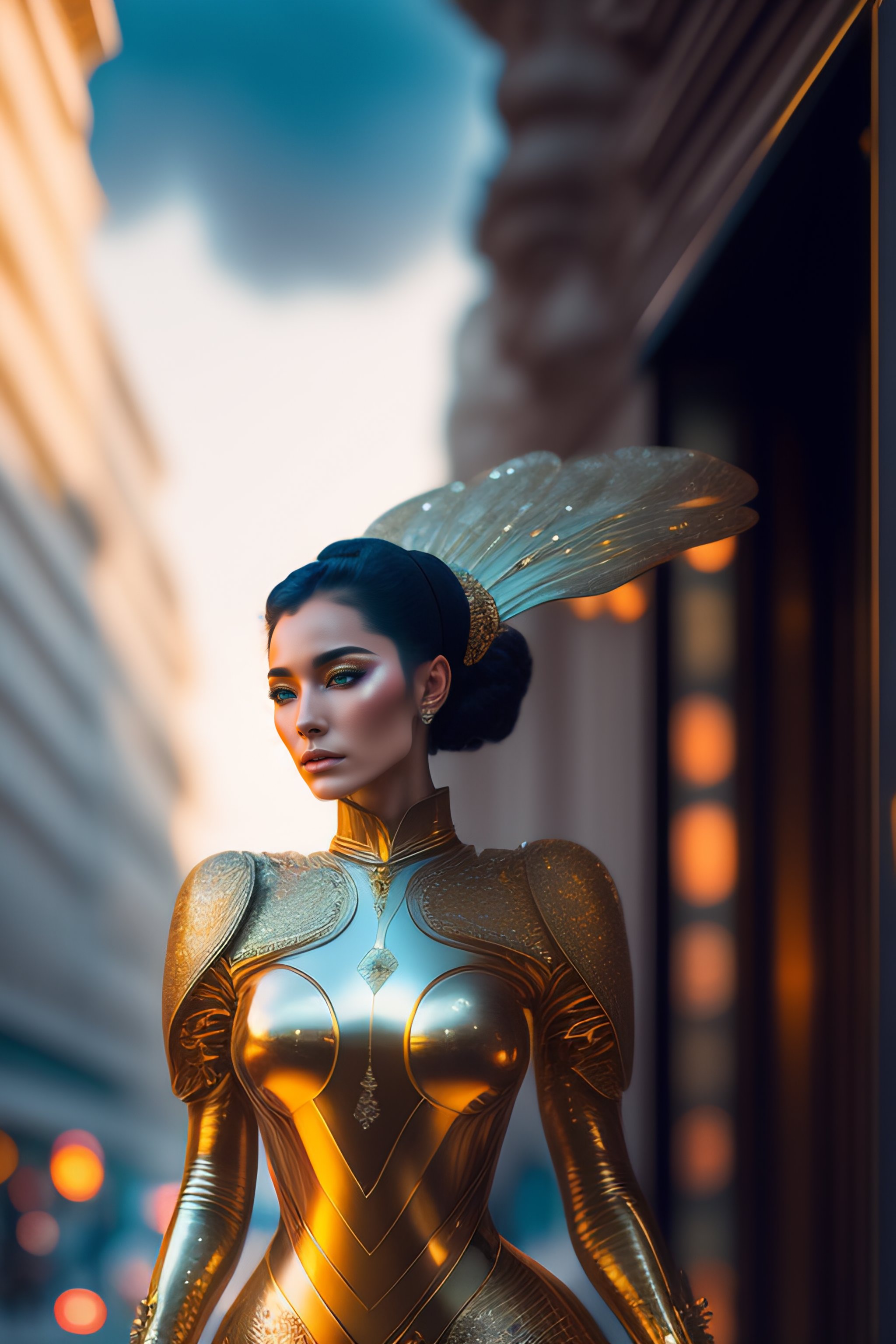 Lexica - Two cyborg ballet dancers dancing in a futuristic street in ...