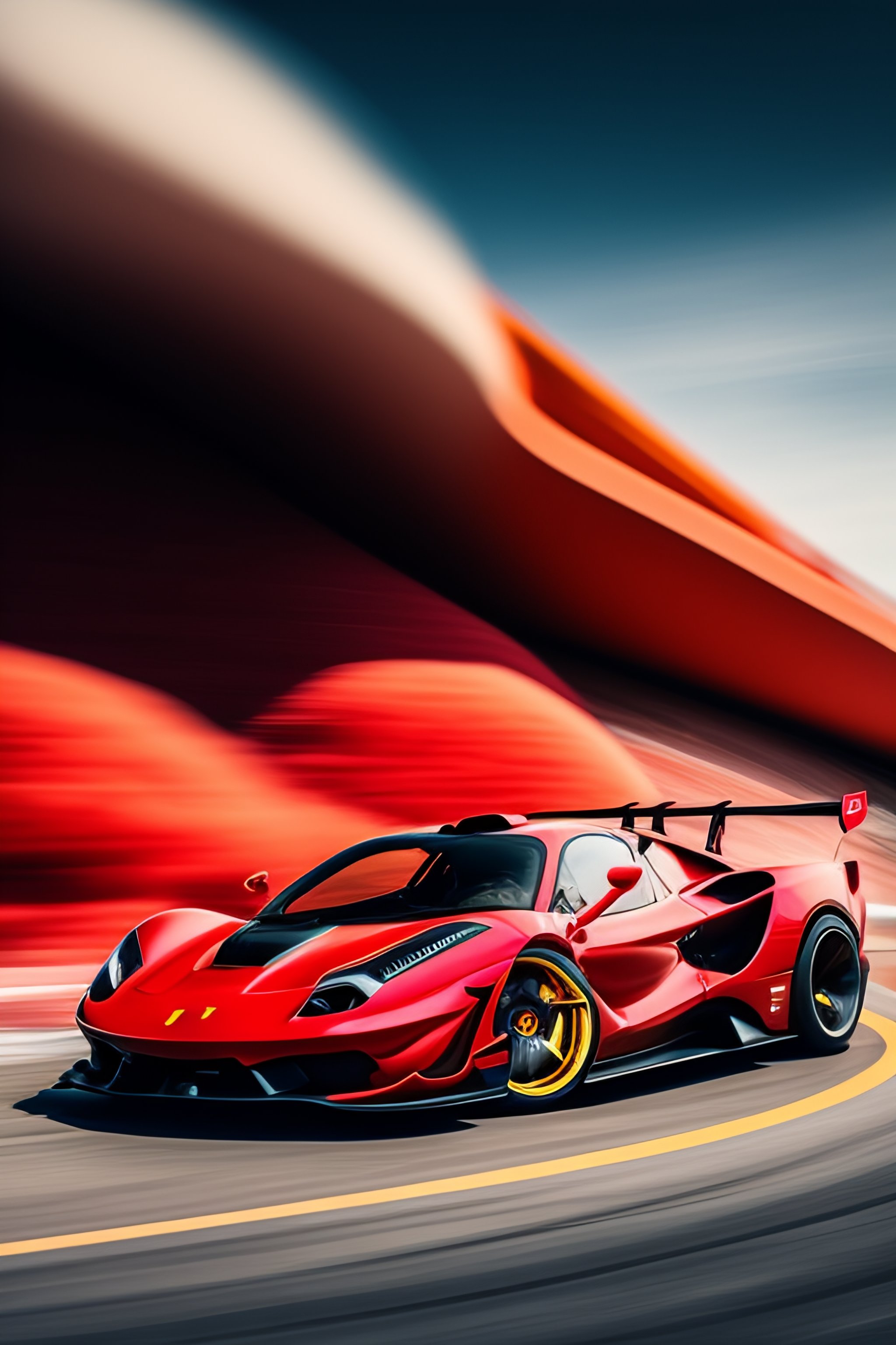 Lexica - A dragon racing a ferrari