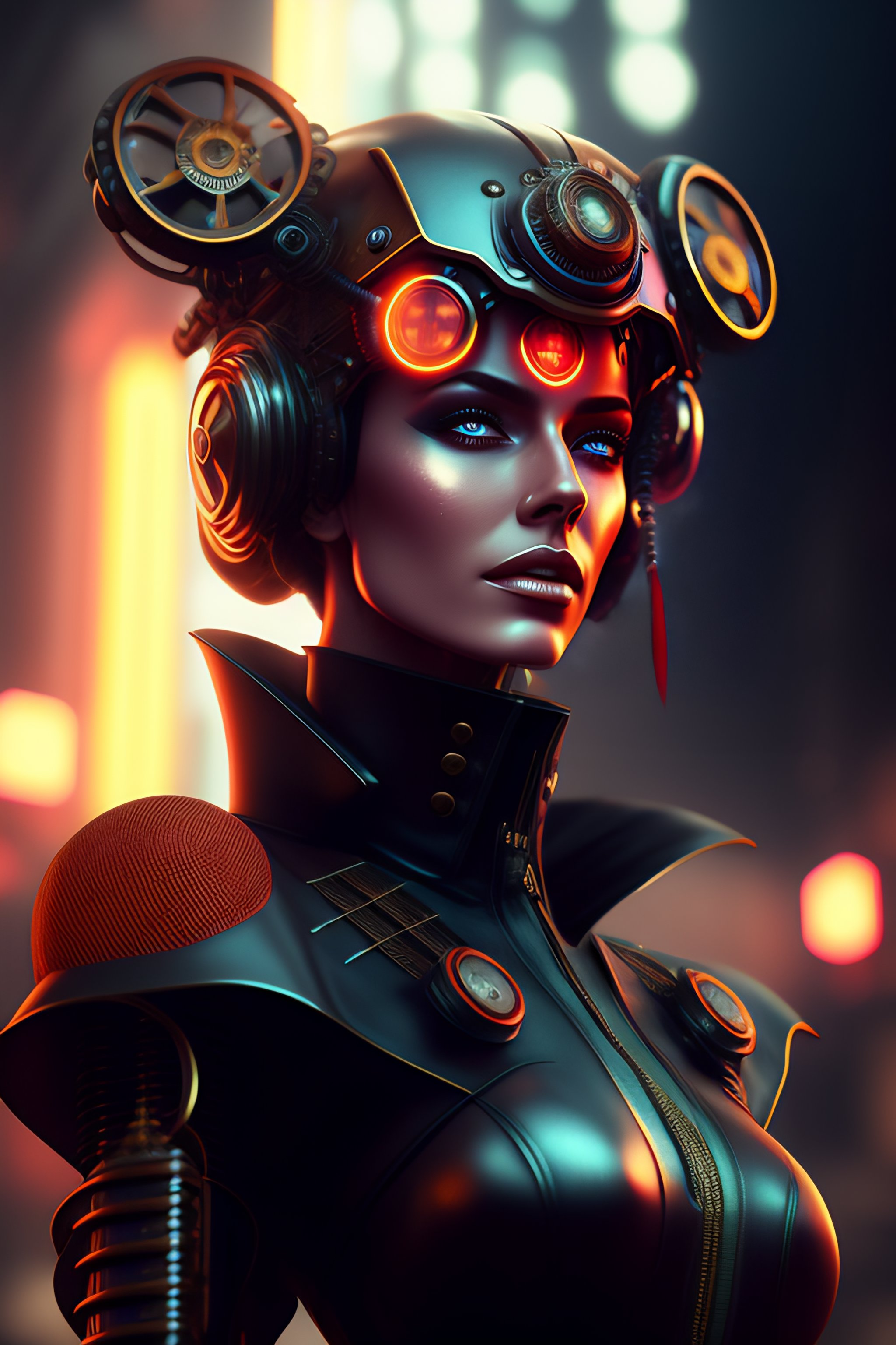 Lexica - Portrait Of A Rusian Evil Cyberpunk Robot Made Of Rusty Clocks 