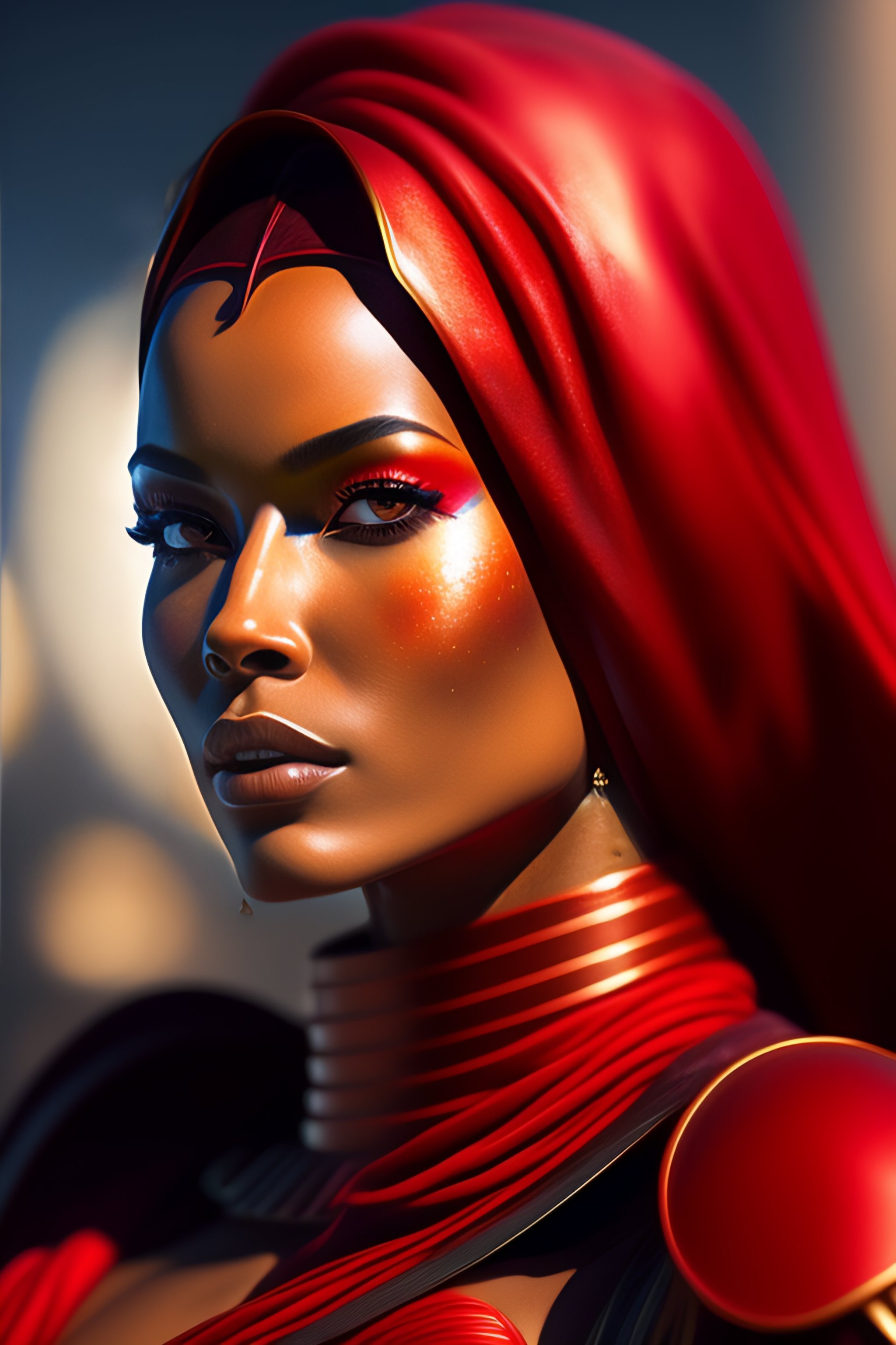 Lexica Star Wars Female Pirate Red Twilek Character Closeup Portrait Dramatic Light Epic 