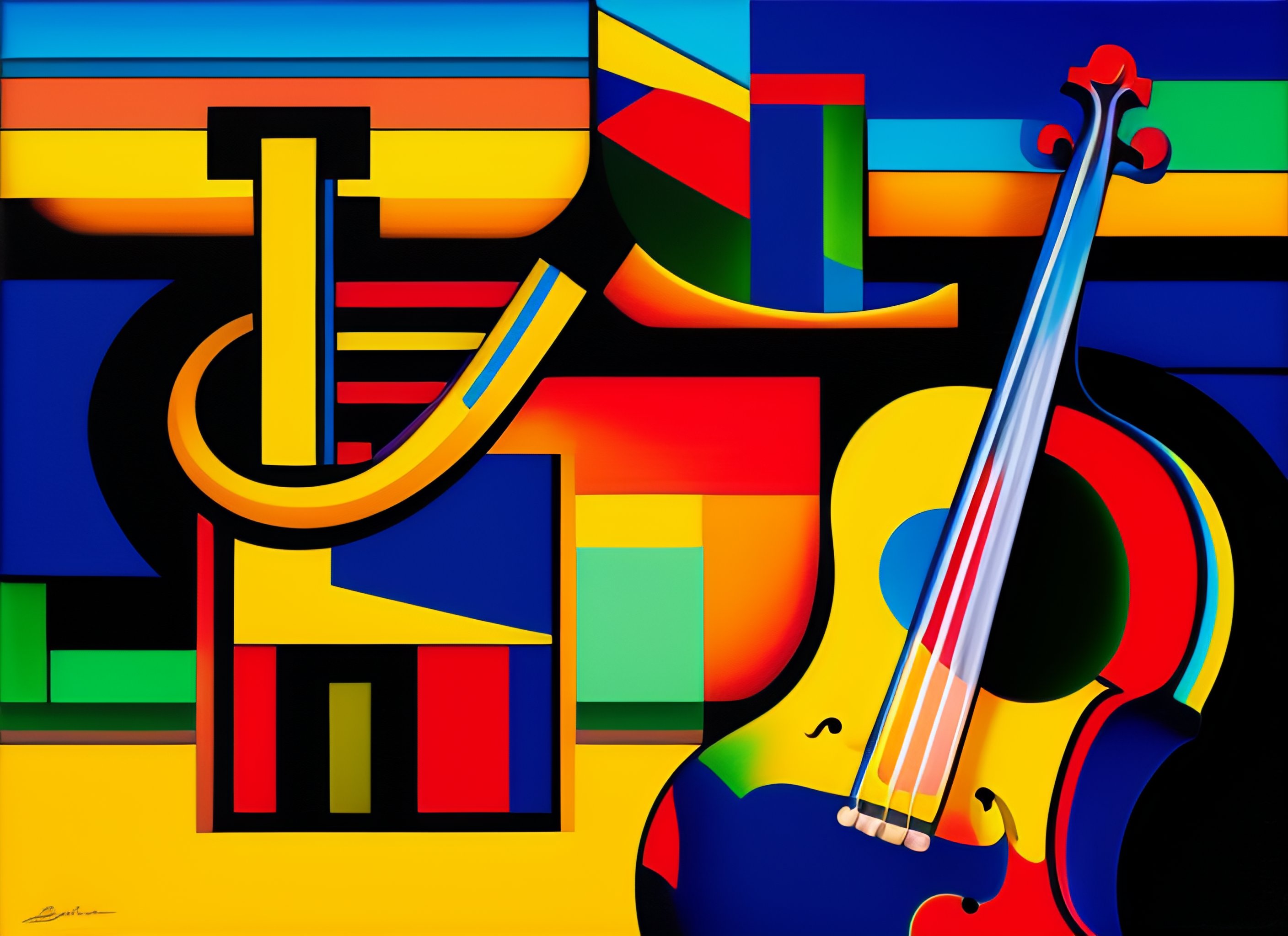 Lexica - 4 swiss country musik, playing with instruments, abstract art ...