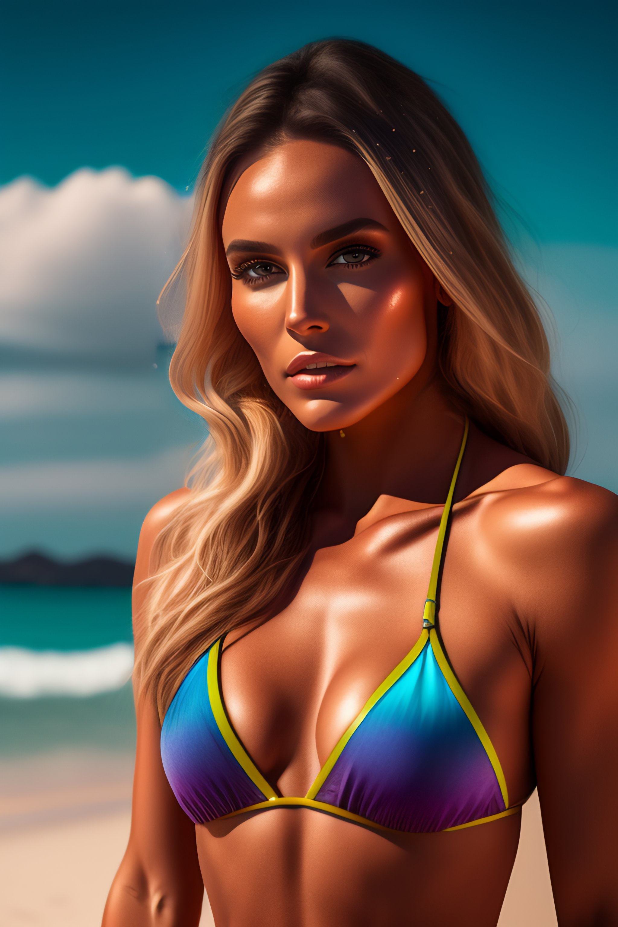 Lexica - (((Edurne Garcia))), hot bikini, little bikini, iphone, detail  face, 8k, hdr, hd, zeipher model