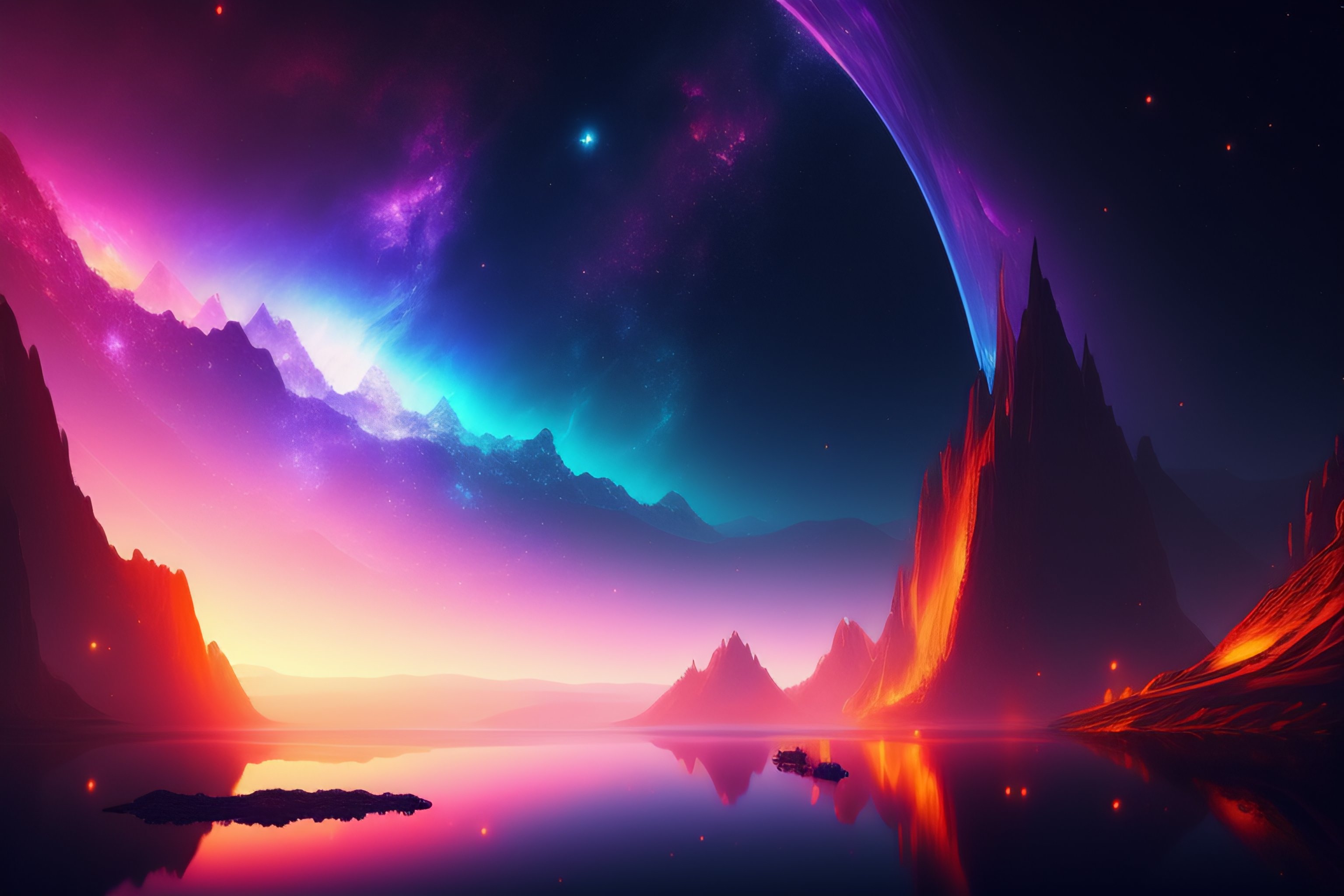 Lexica - (background fantasy sky), nebulae, sparks, stars, space ...