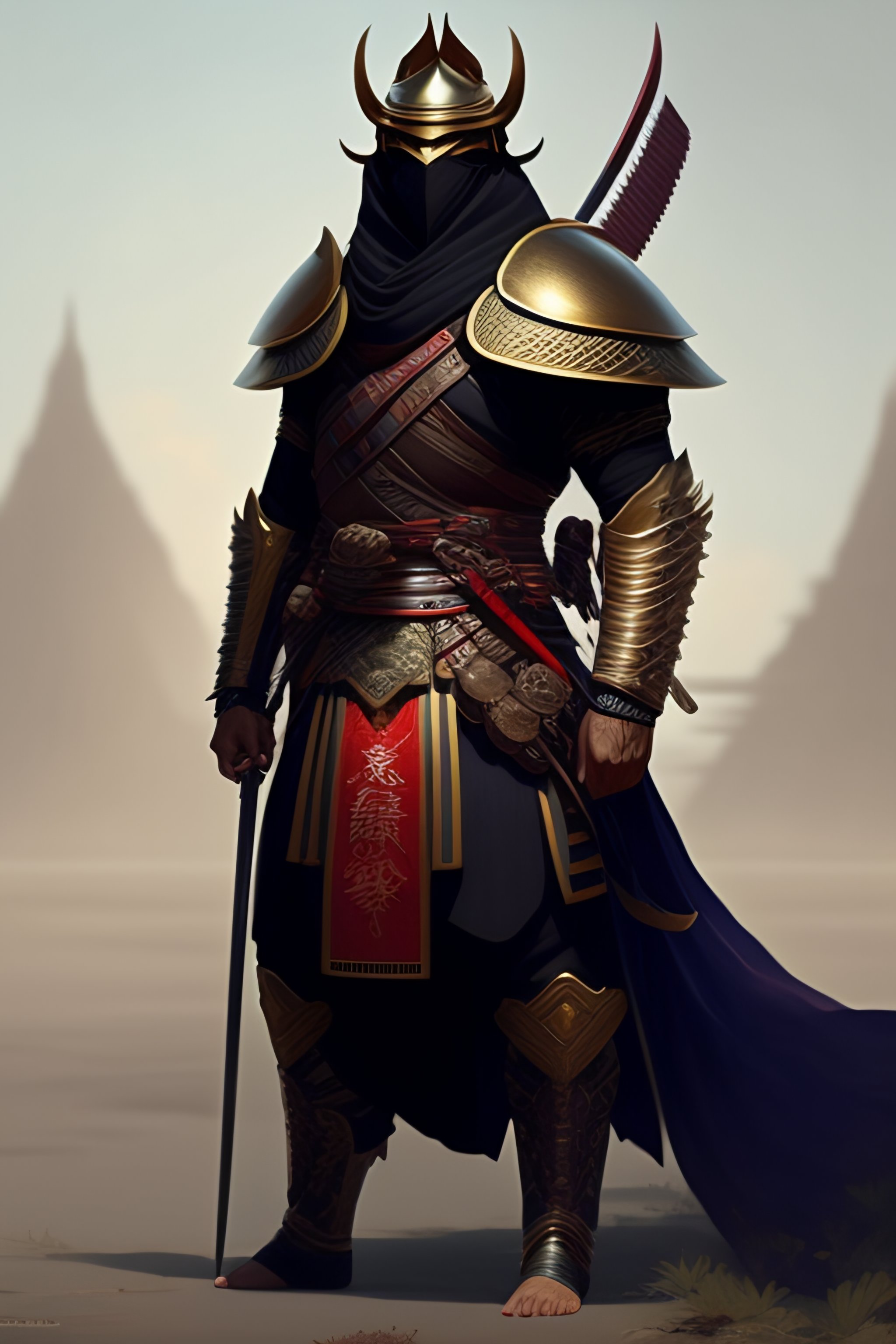 Lexica - Anthropomorphic turtle hero samurai with weapons and evil mask ...