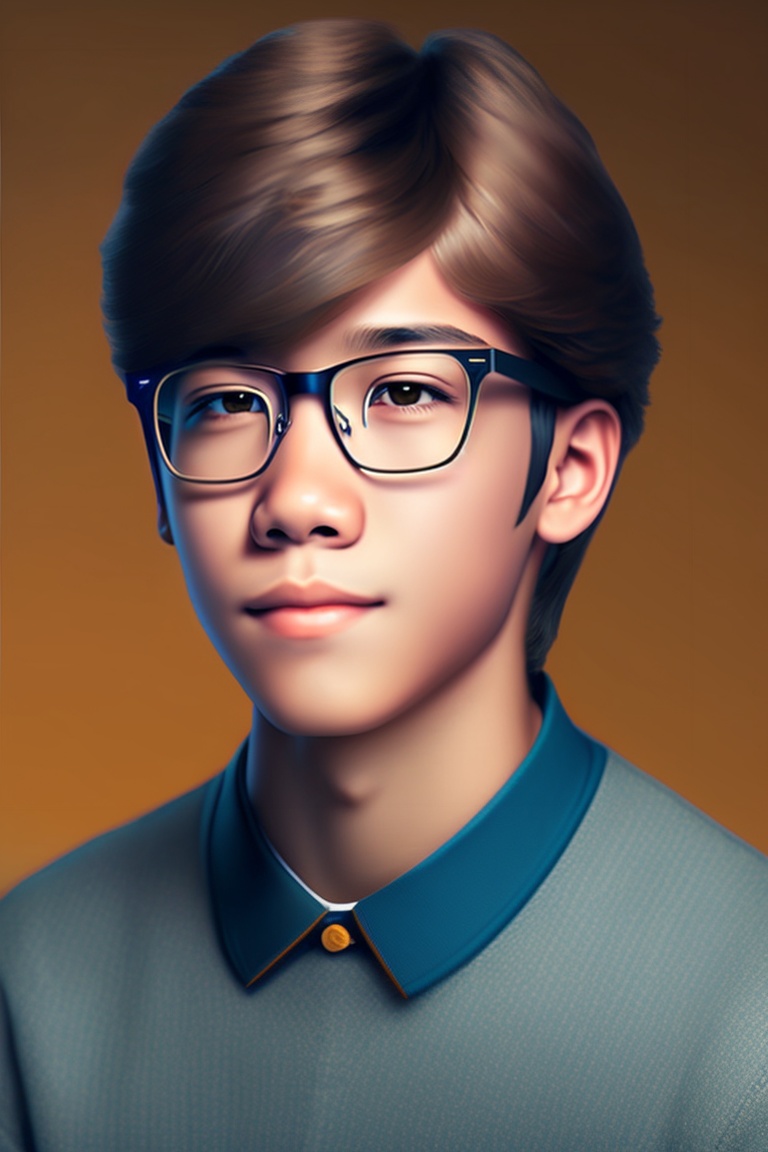 Lexica - High school boy with glasses, hansome