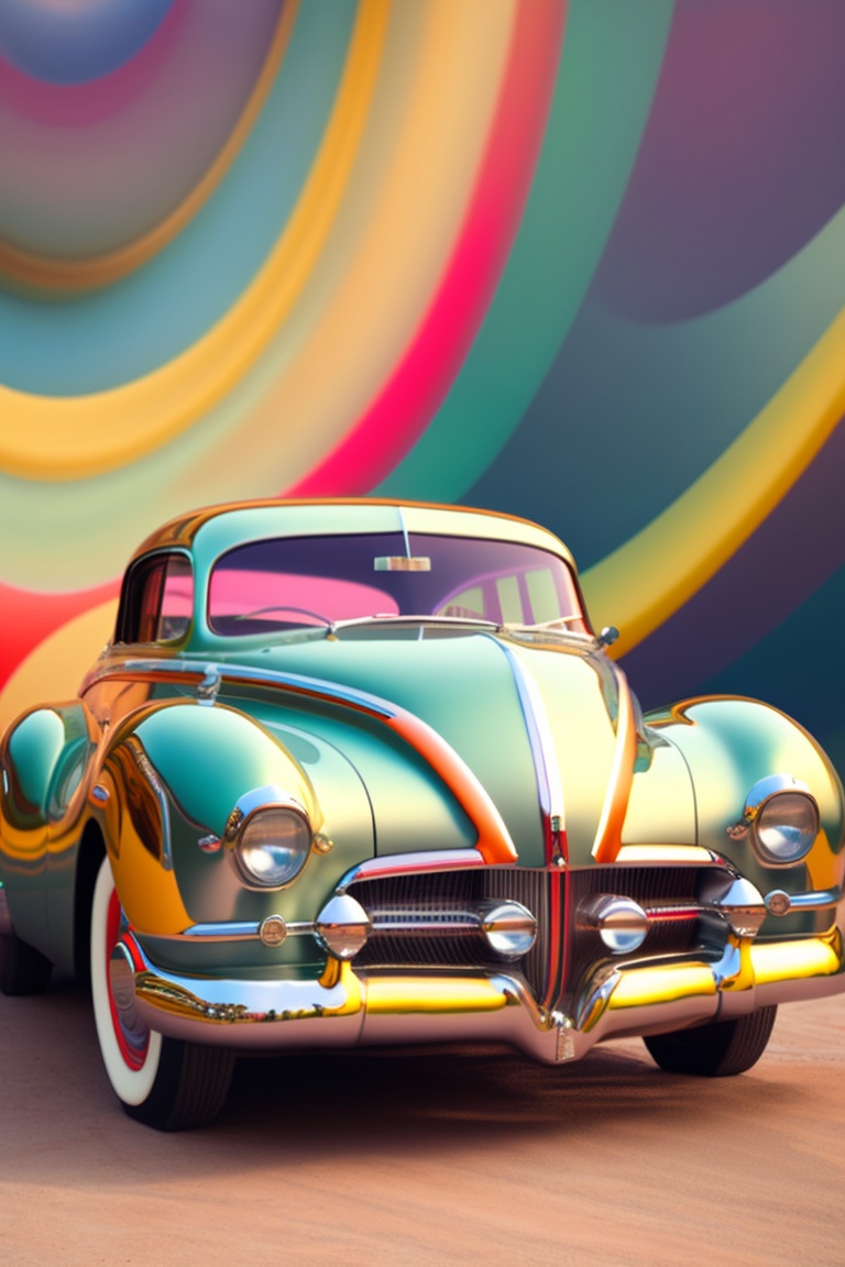 Lexica - A vintage car, details, colors, vintage, futuristic, spot