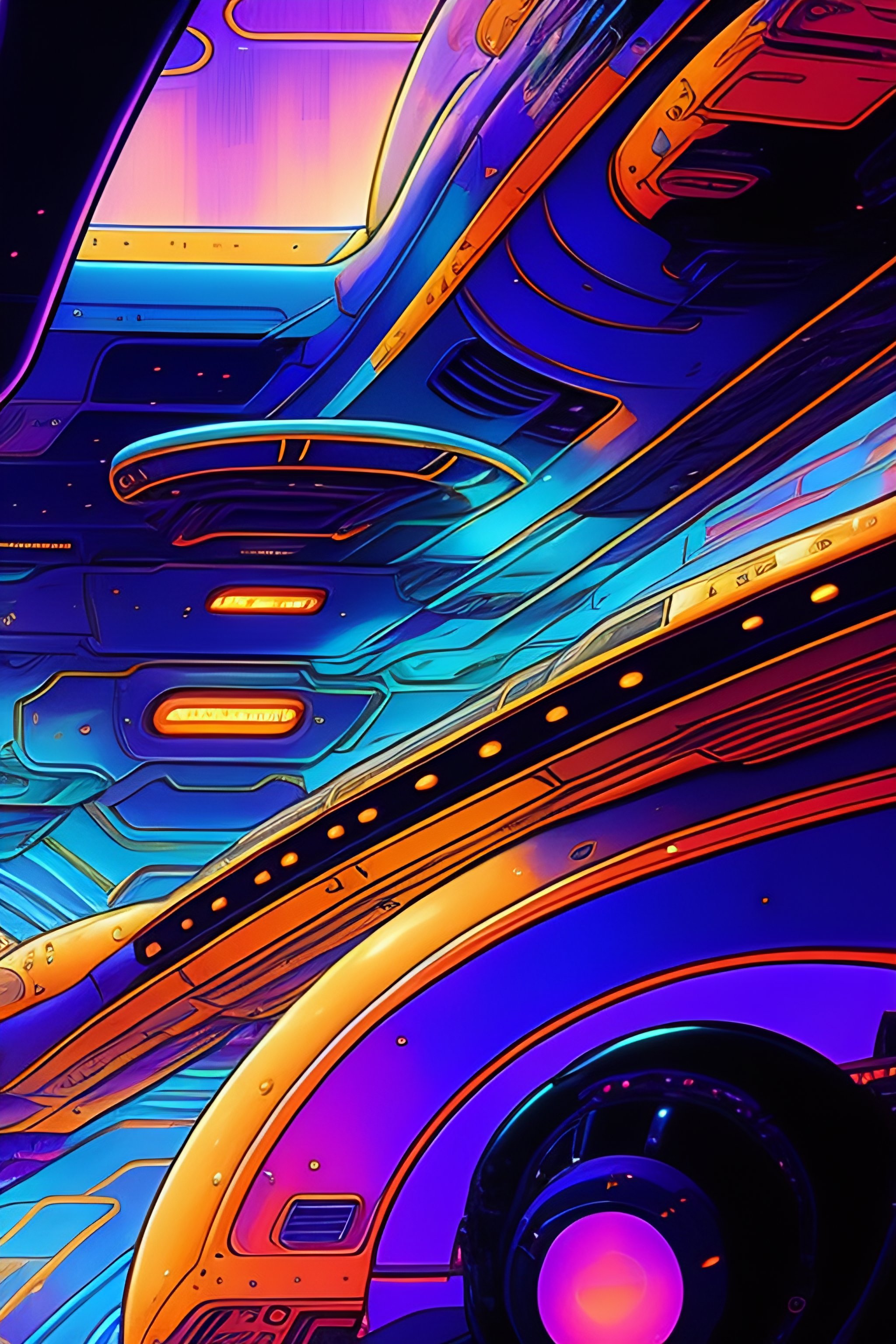 Lexica - Cluttered starship interior; captain piloting a starship; by ...
