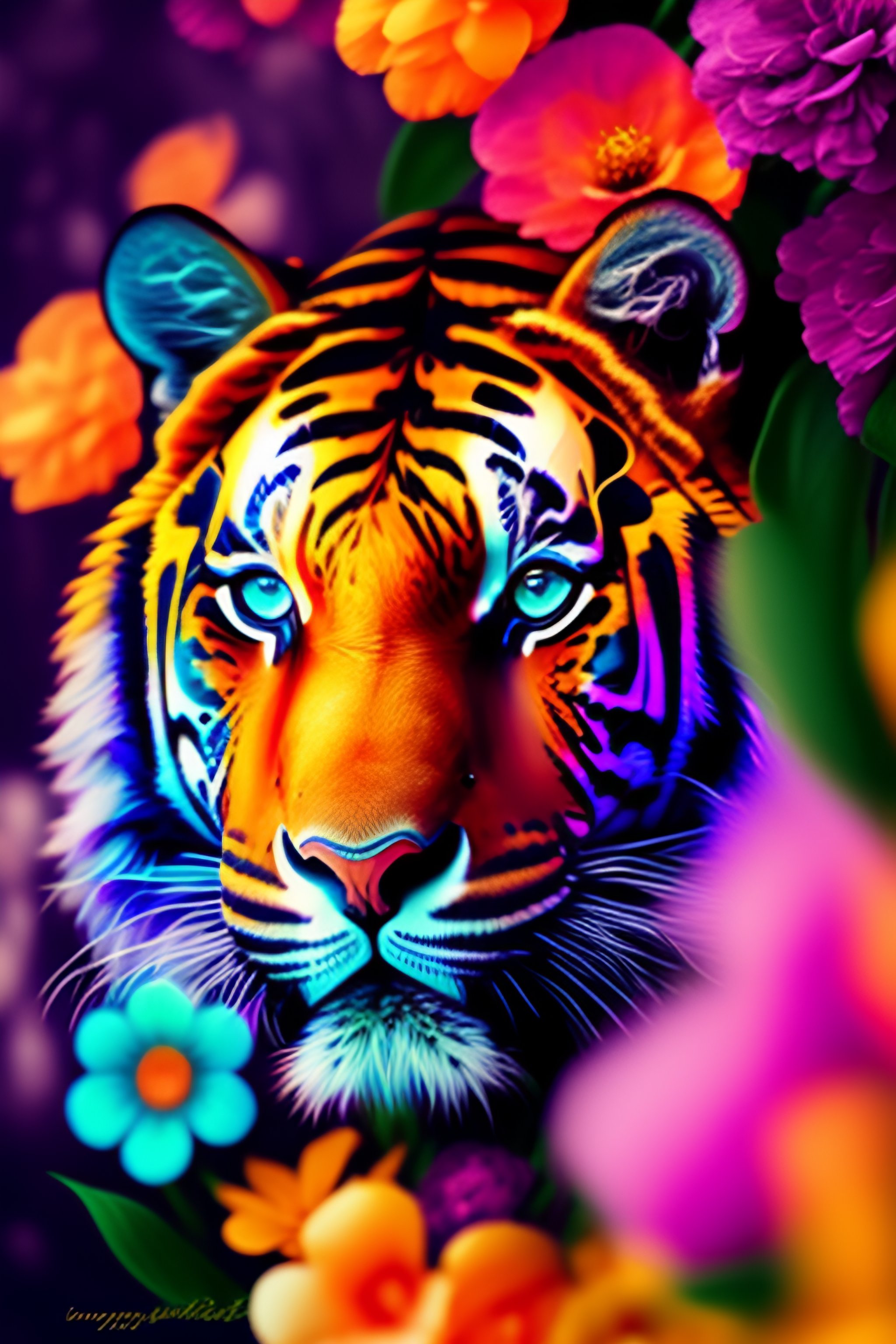 colorful tiger face wallpaper