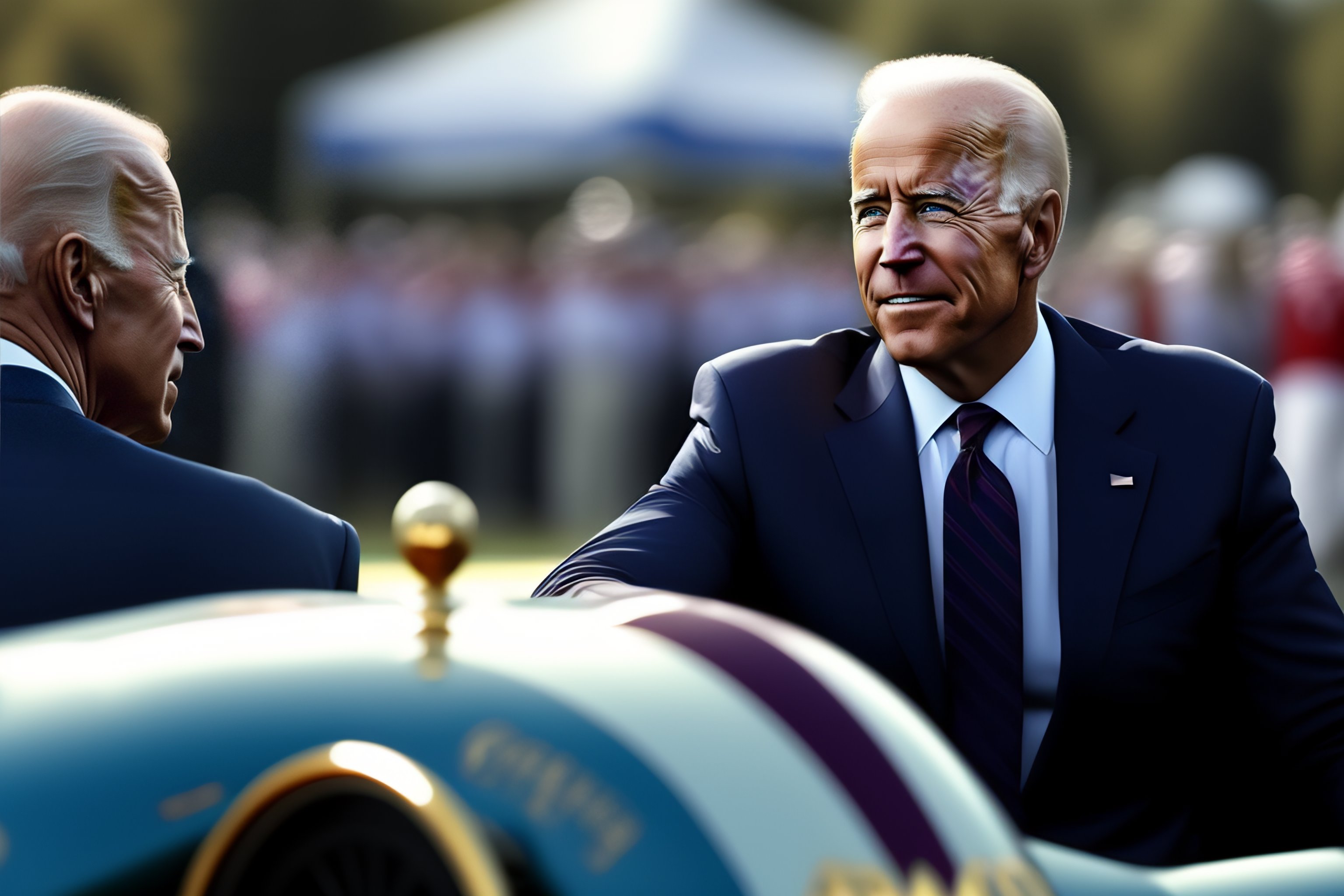 Lexica - A still of Joe Biden F1 racing, (game of thrones:1.3)
