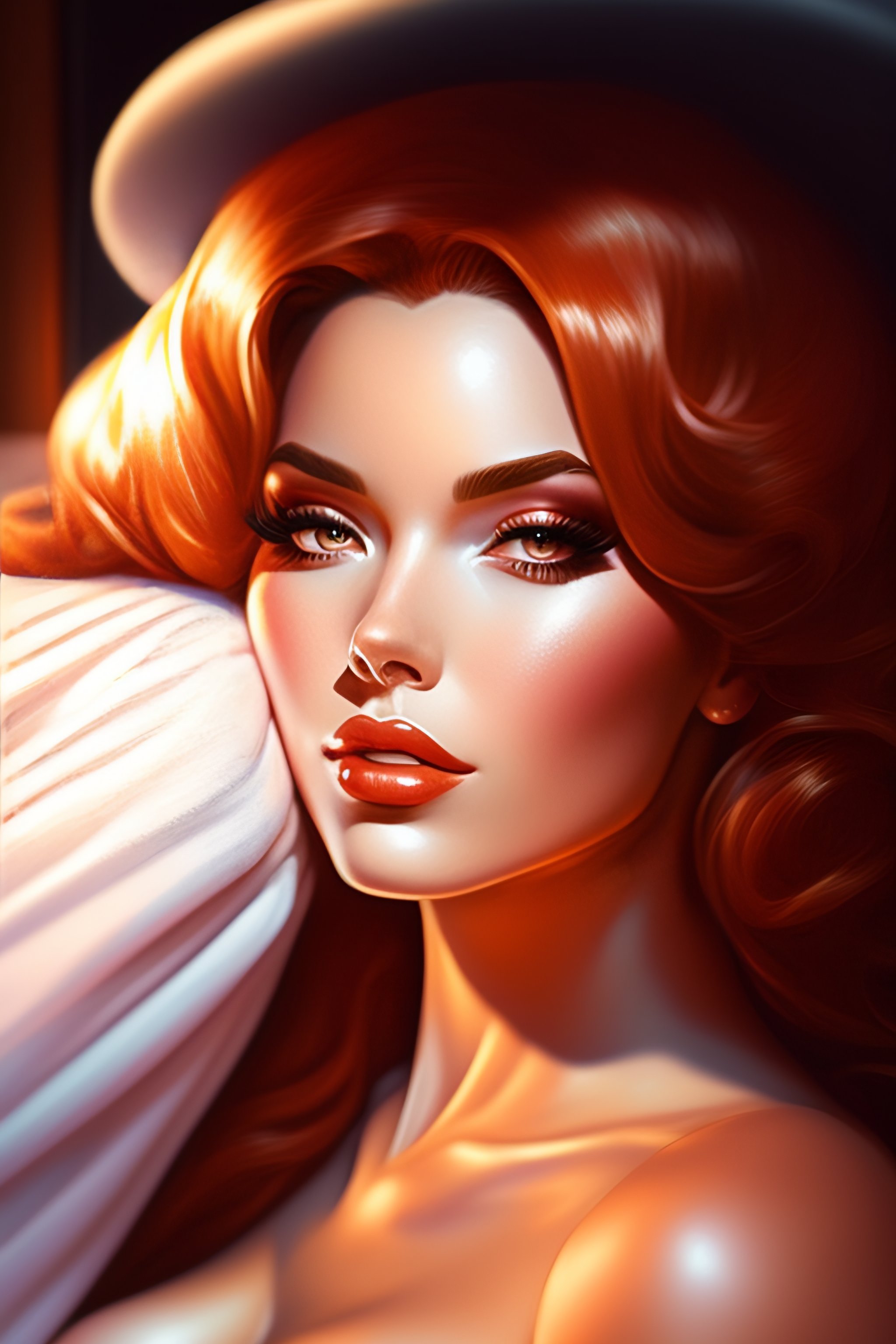 Lexica - 2D digital painting of Jessica Rabbit, wearing sheets ...