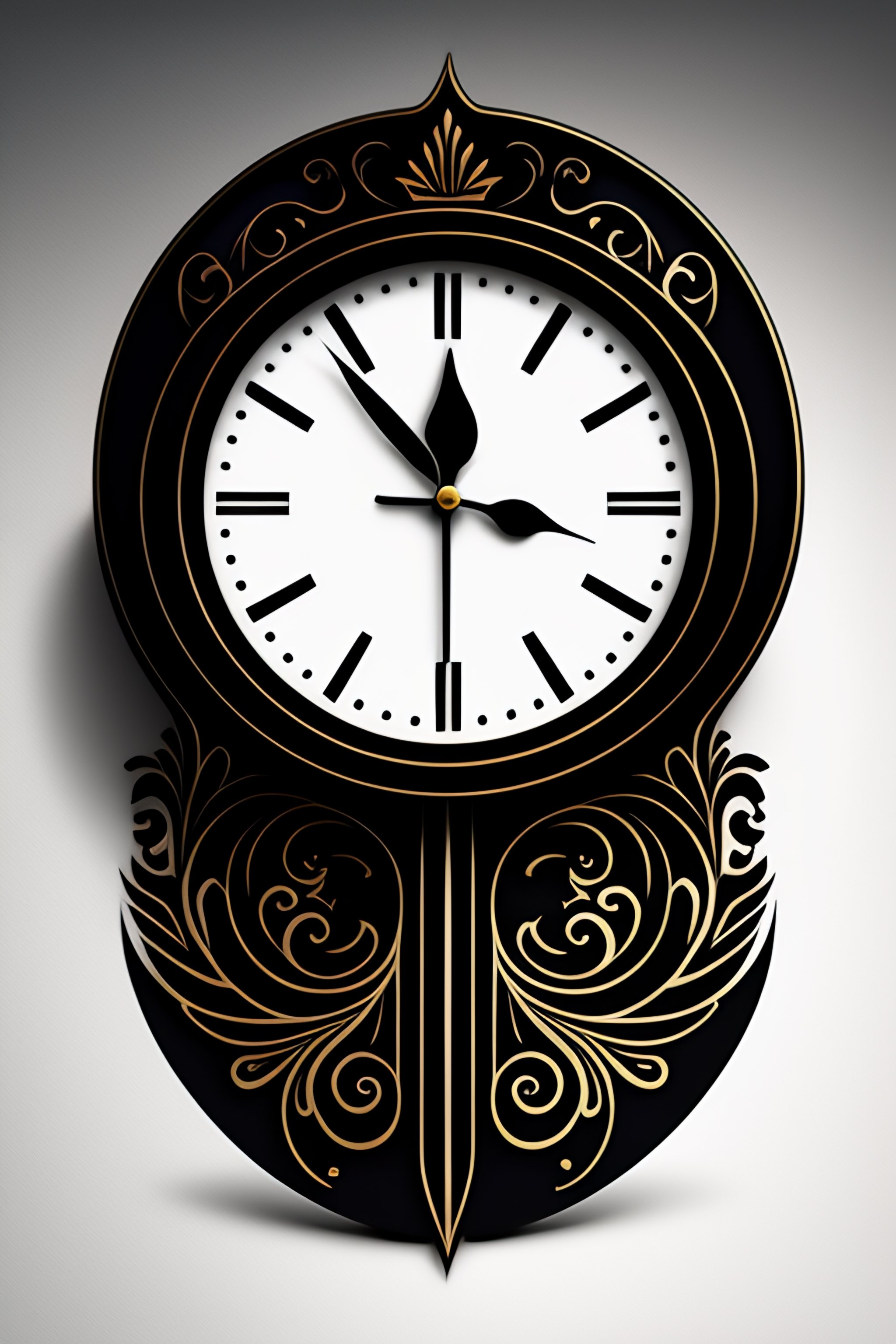 Lexica - Tattoo design,clock simple design on white background, black clean