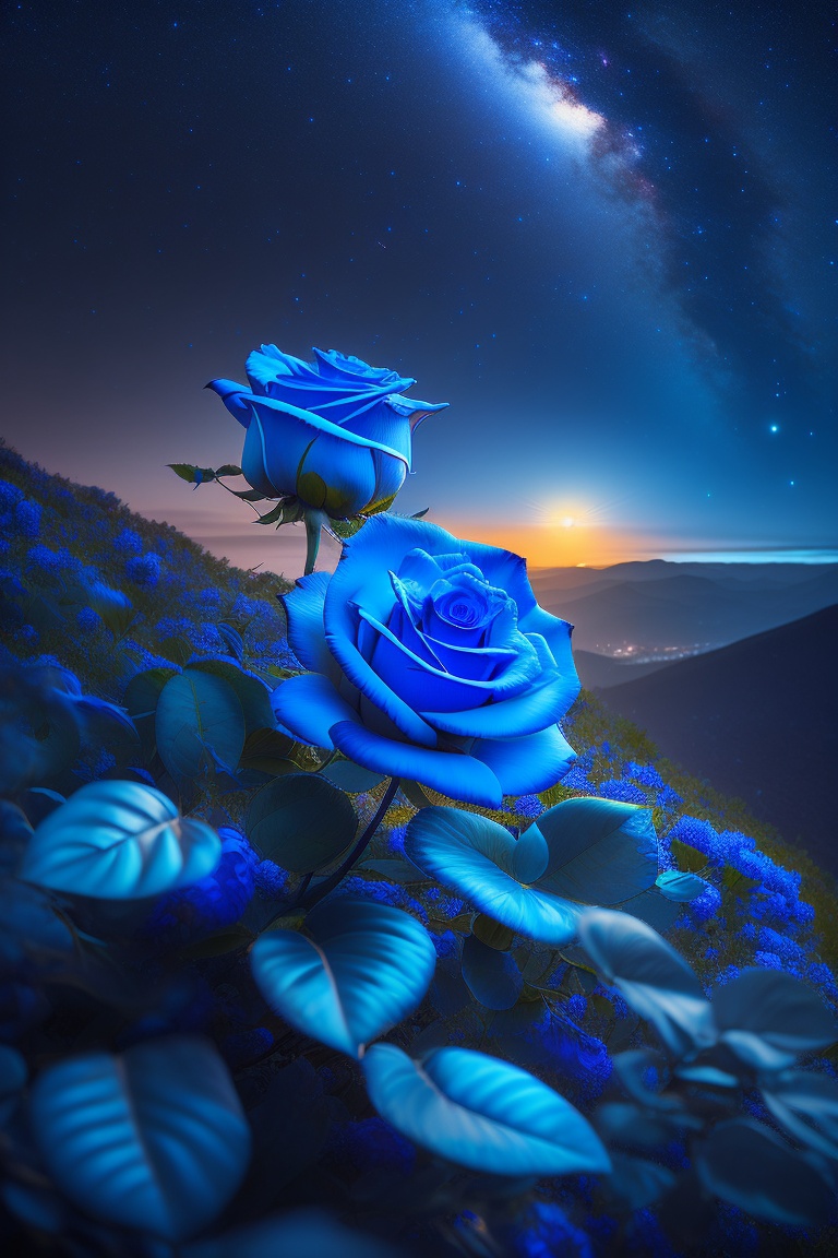 Lexica - ((Stunningly beautiful photo, Blue Roses radiata blooming all ...