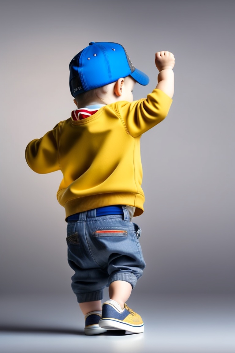 Lexica A 5 year old Boy Turns His Back Wearing A Baseball Cap 