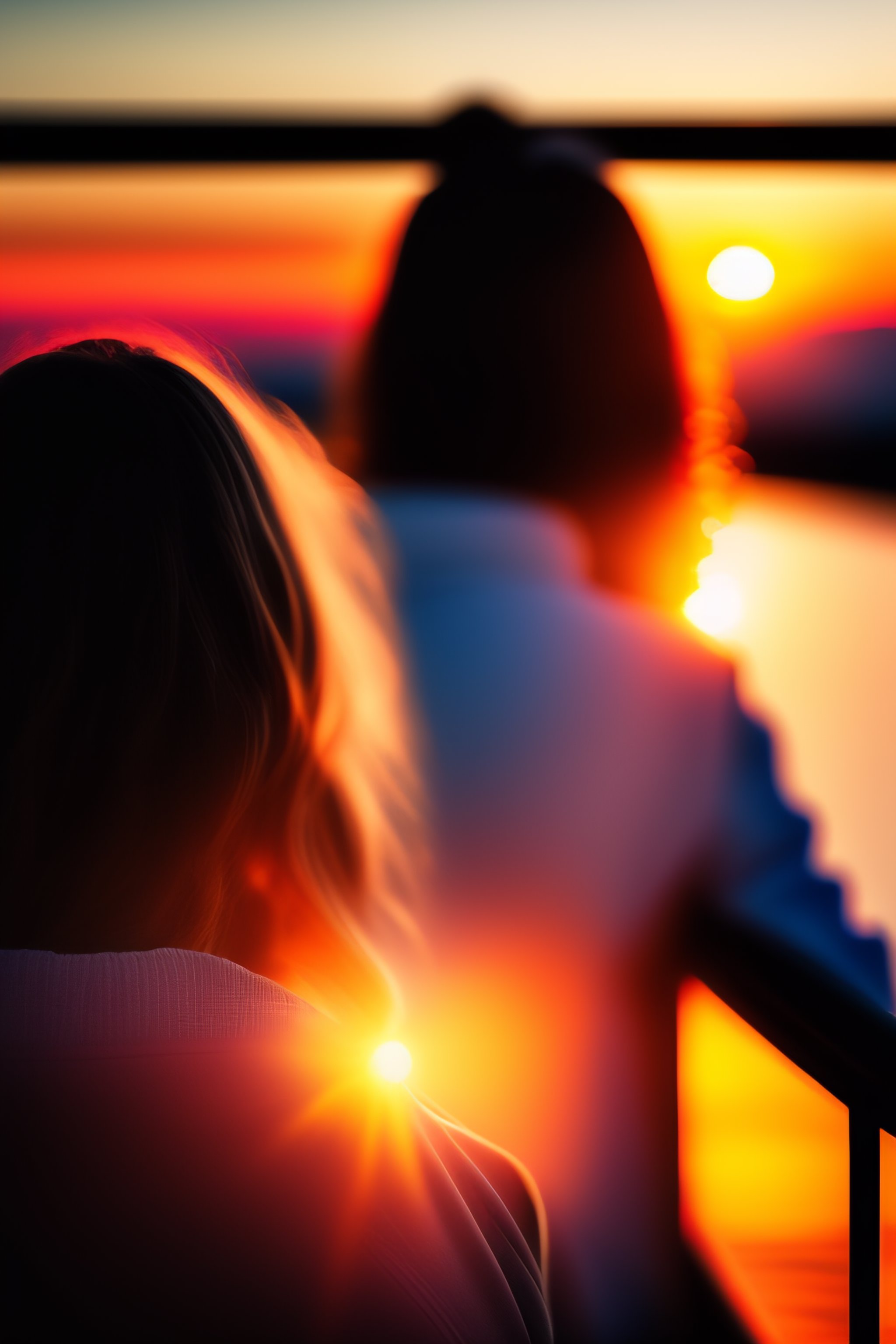 Lexica - A realistic photograph of a woman from behind watching the ...