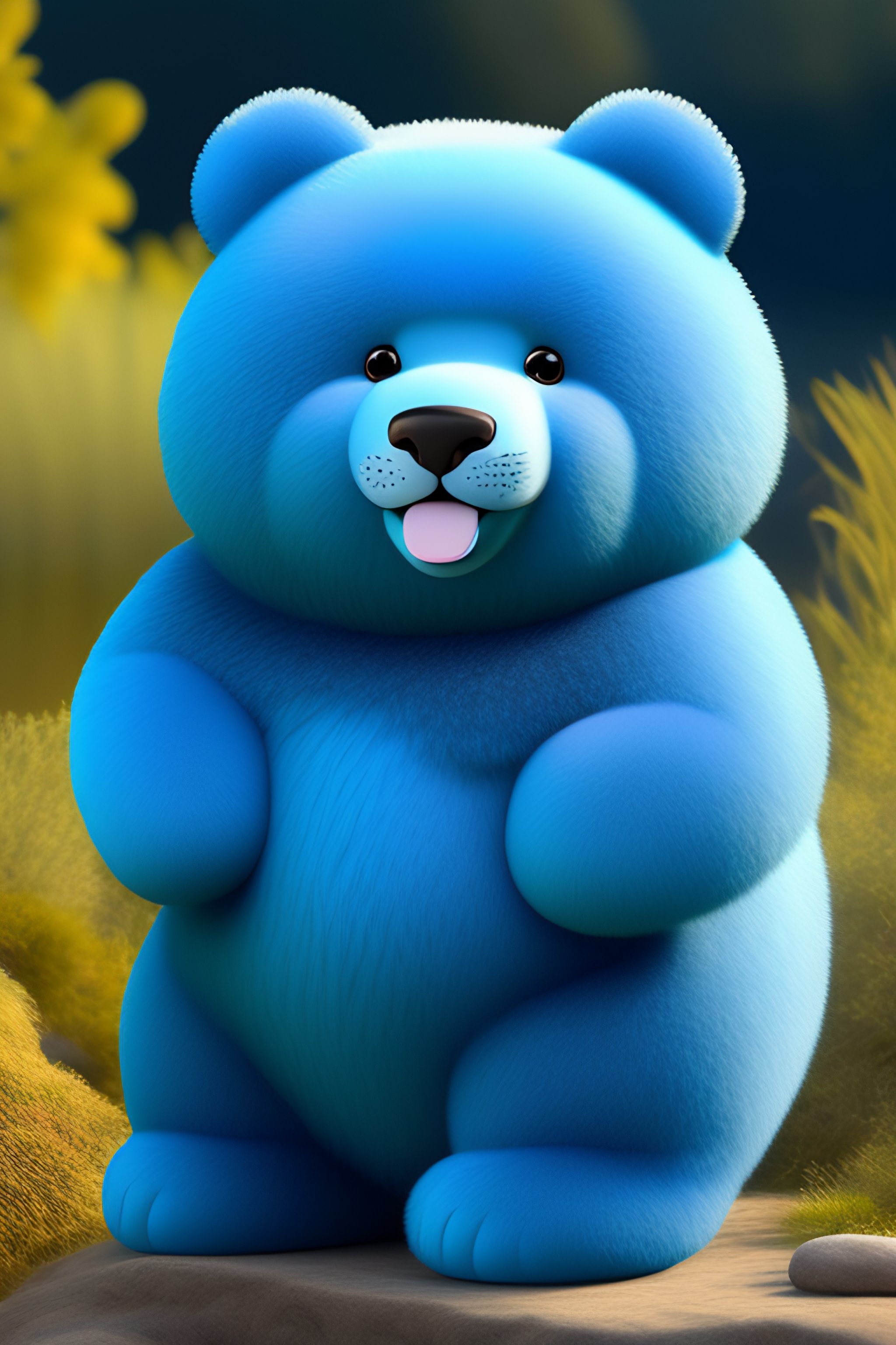 Lexica - Barnoo is a small, loveable, furry blue bear with a round face ...