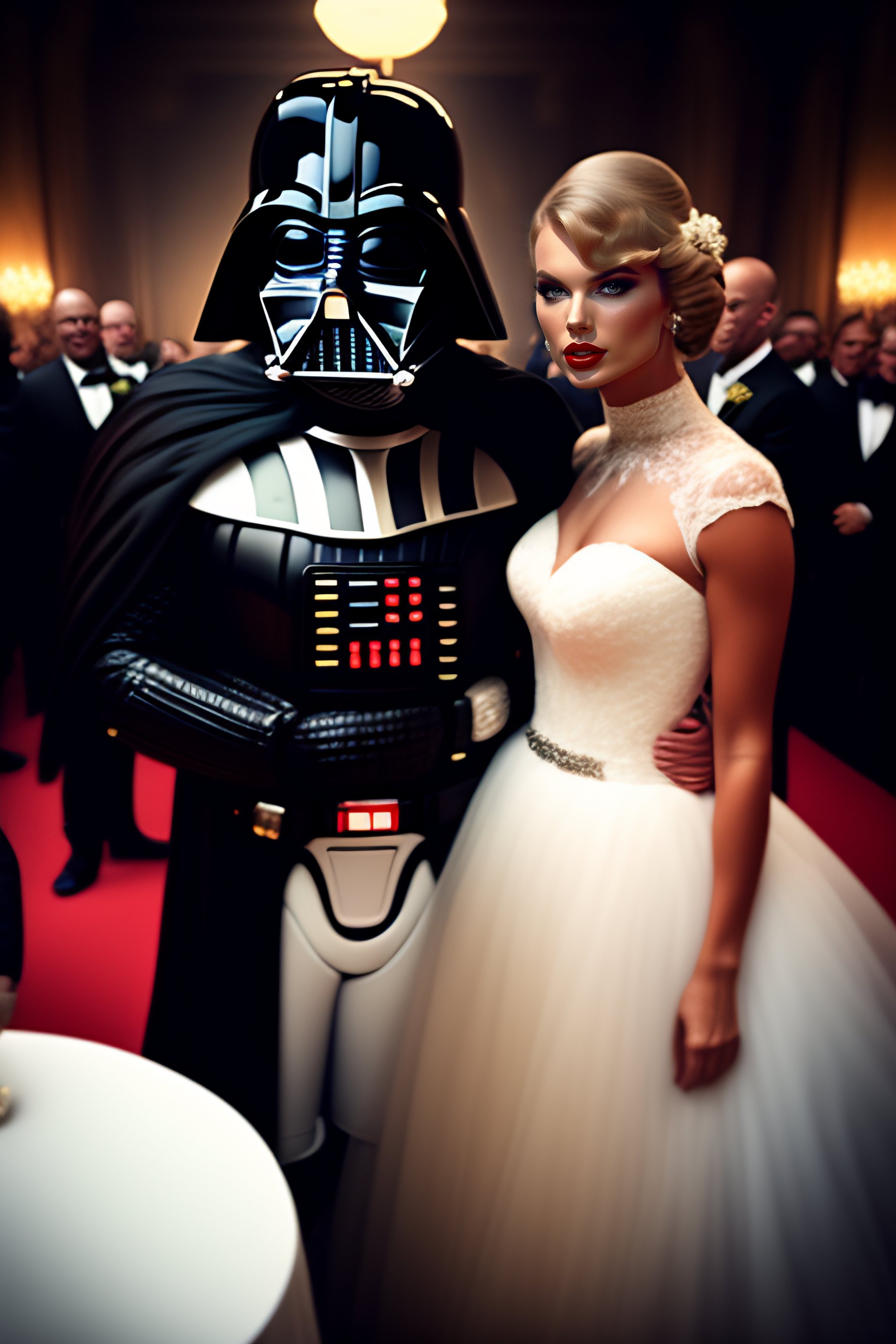 Lexica Darth Vader on a wedding with Taylor Swift