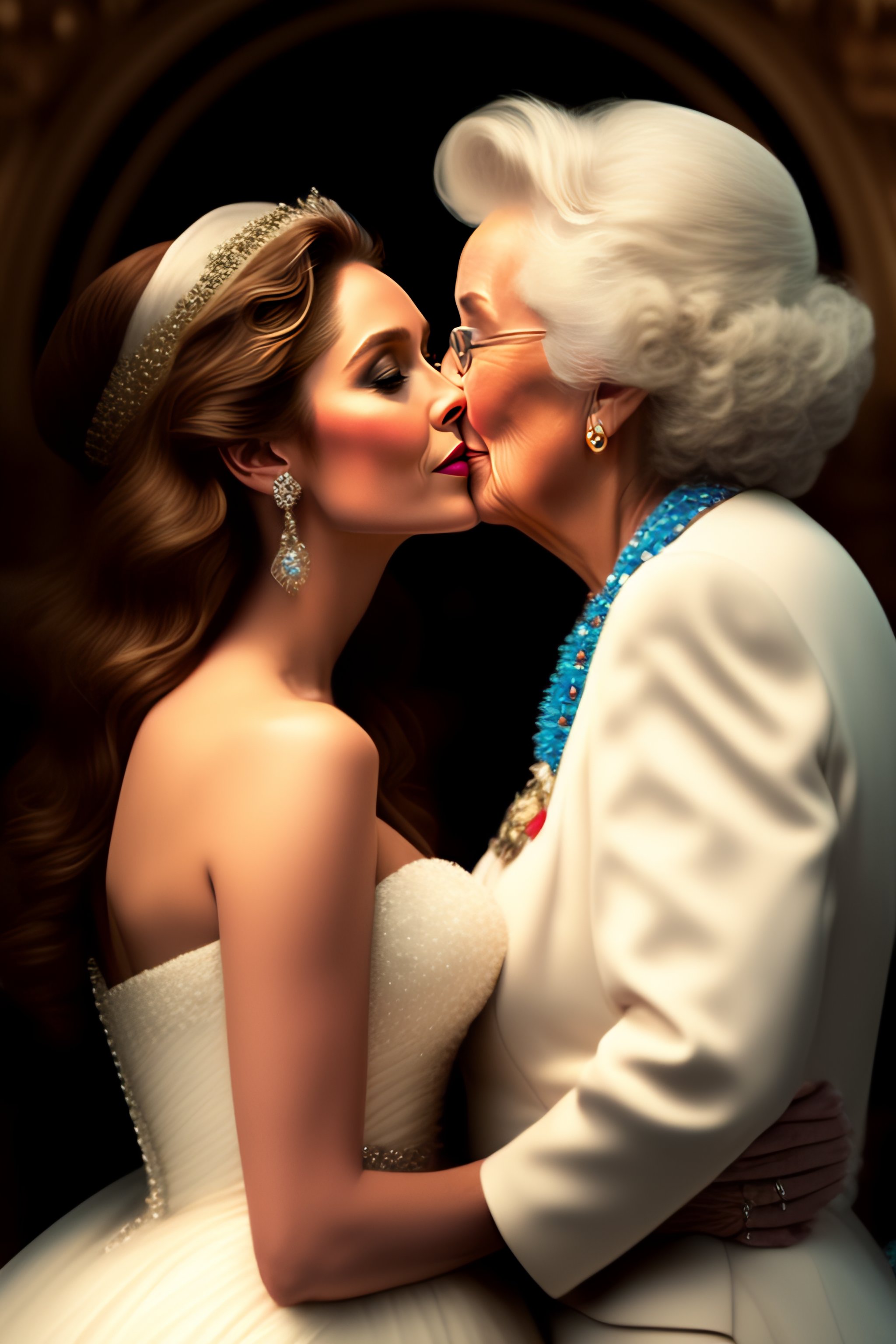 Lexica Elizabeth Olsen Kiss Old Woman Wedding Background Glamour Realistic 32k Ultra Hd 