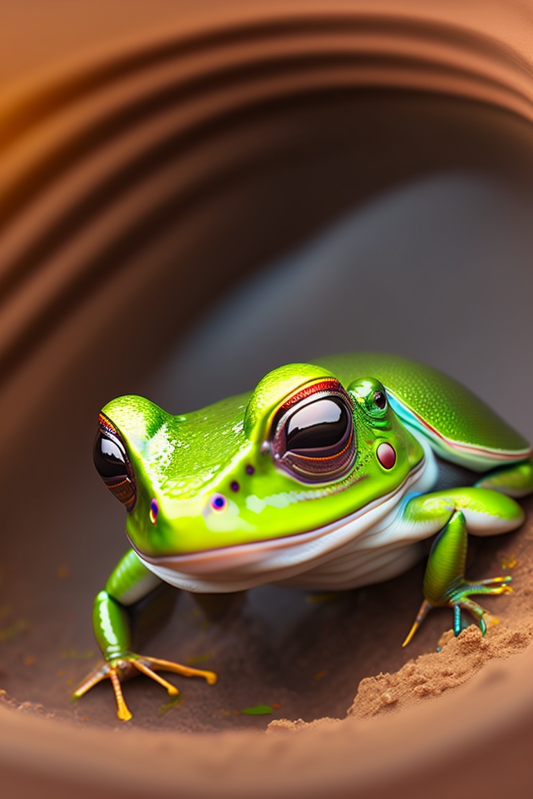 Lexica - Death of frog in deep muddy pit , ratio 16:9