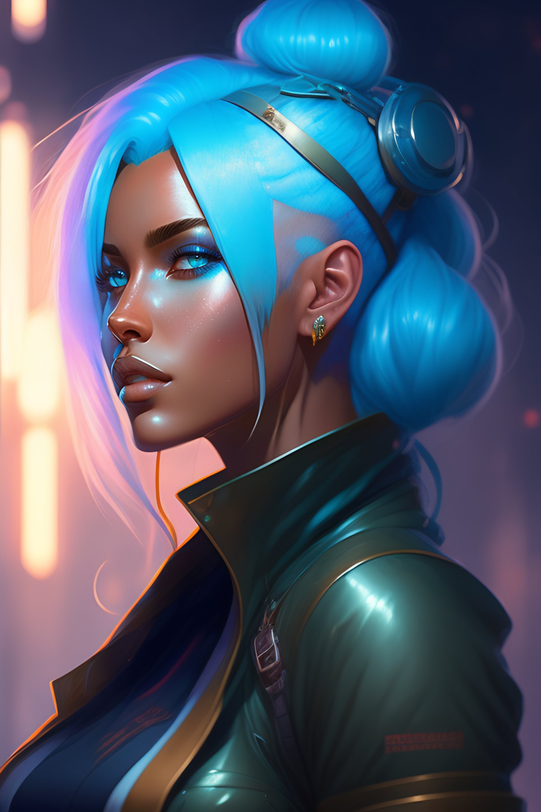 ArtStation - Blue haired anime girl