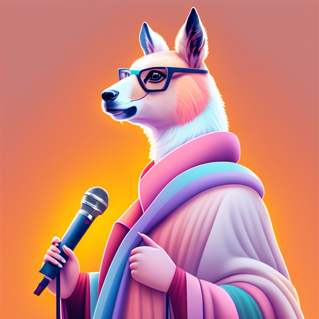 Lexica - An illustration featuring a lama wearing glasses and ...
