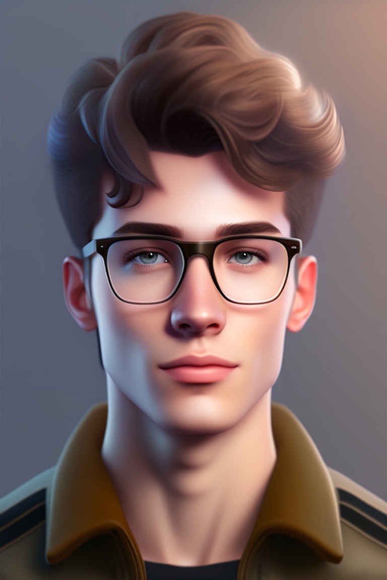 Lexica - A young guy standing with glasses, portrait, hyper-realistic ...