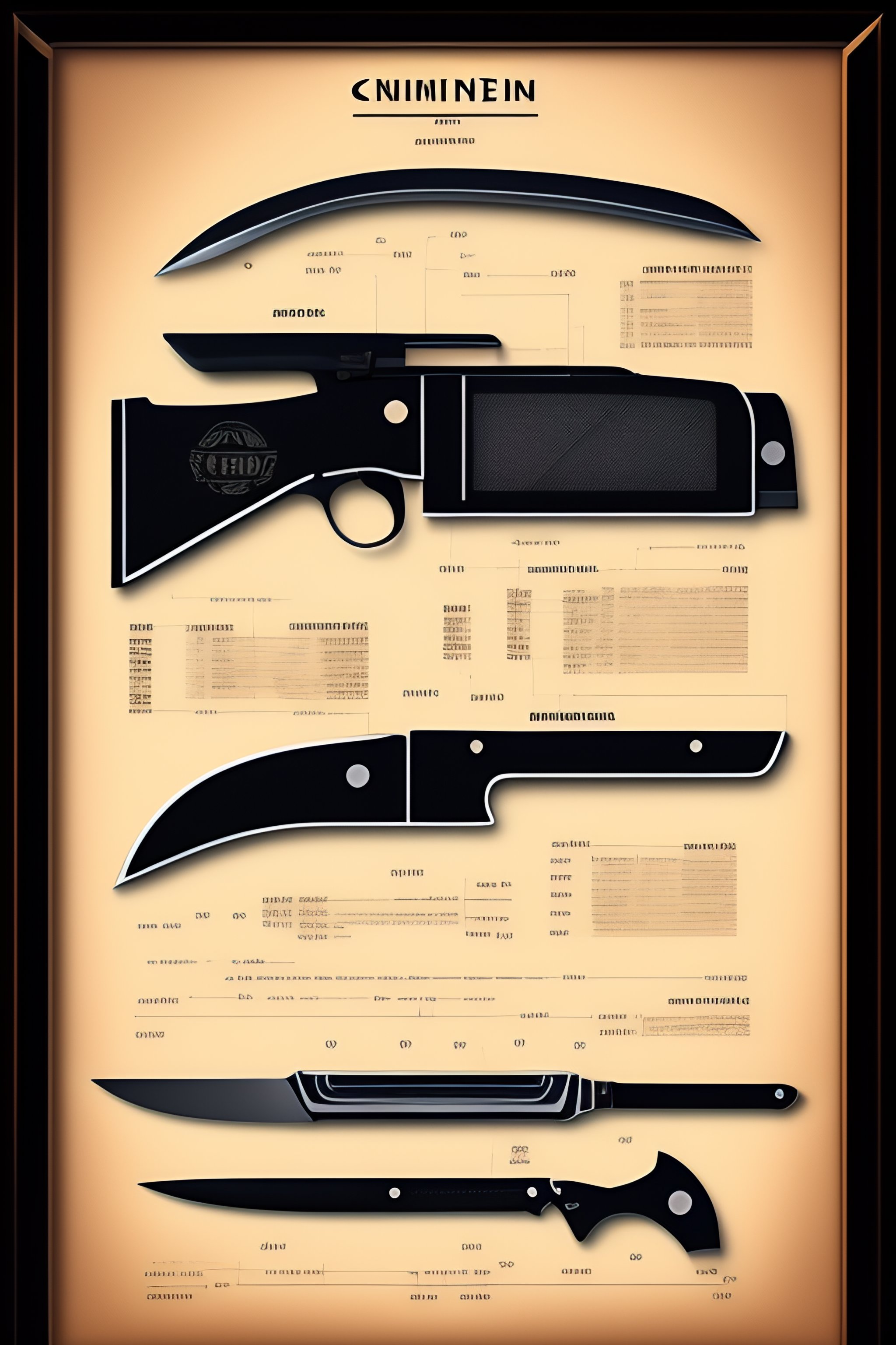 Lexica Knife diagram, kinfe blueprint, kinfe schematic, kinfe map