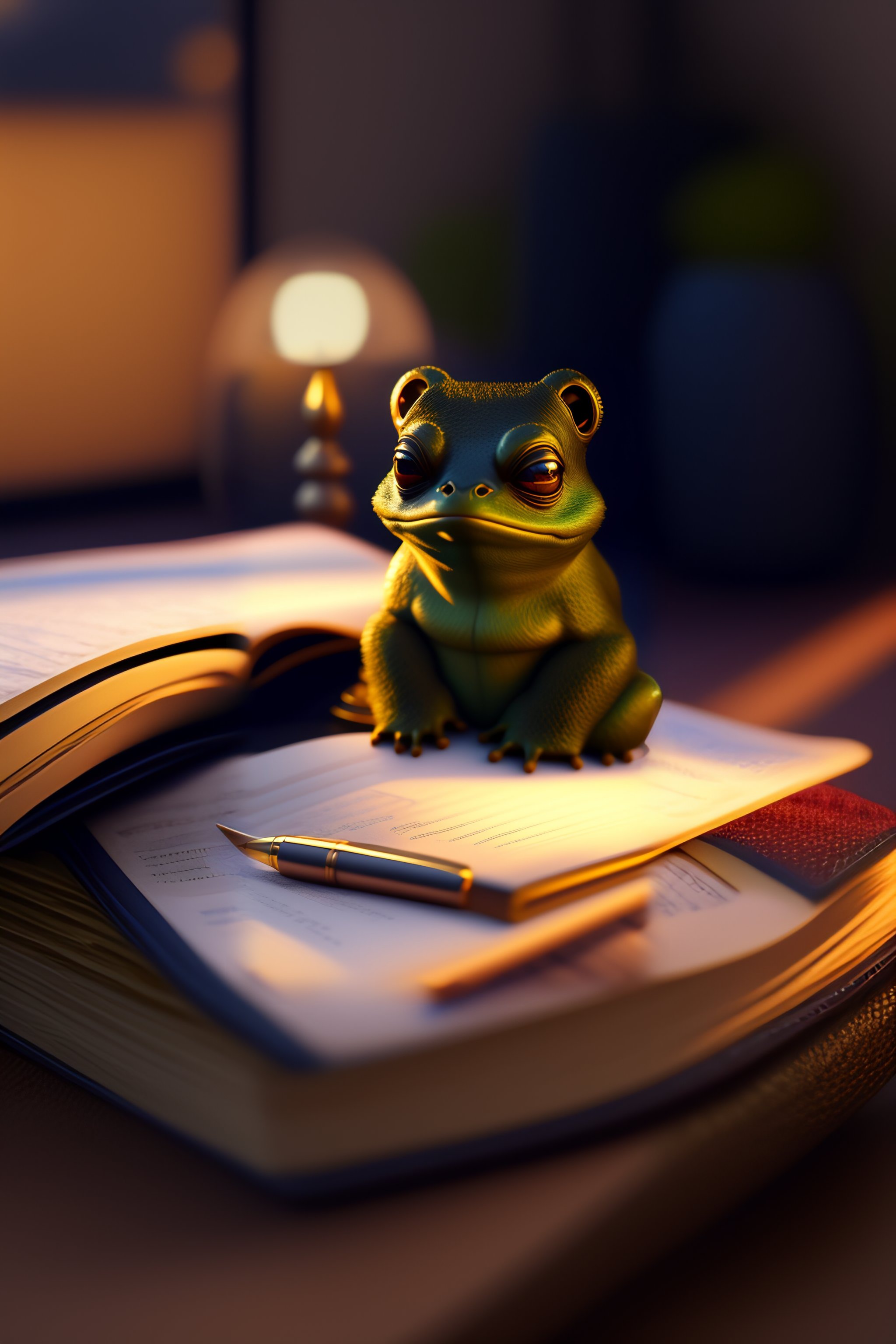 Lexica - An exhausted pepe the frog commiting tax fraud, paperwork ...