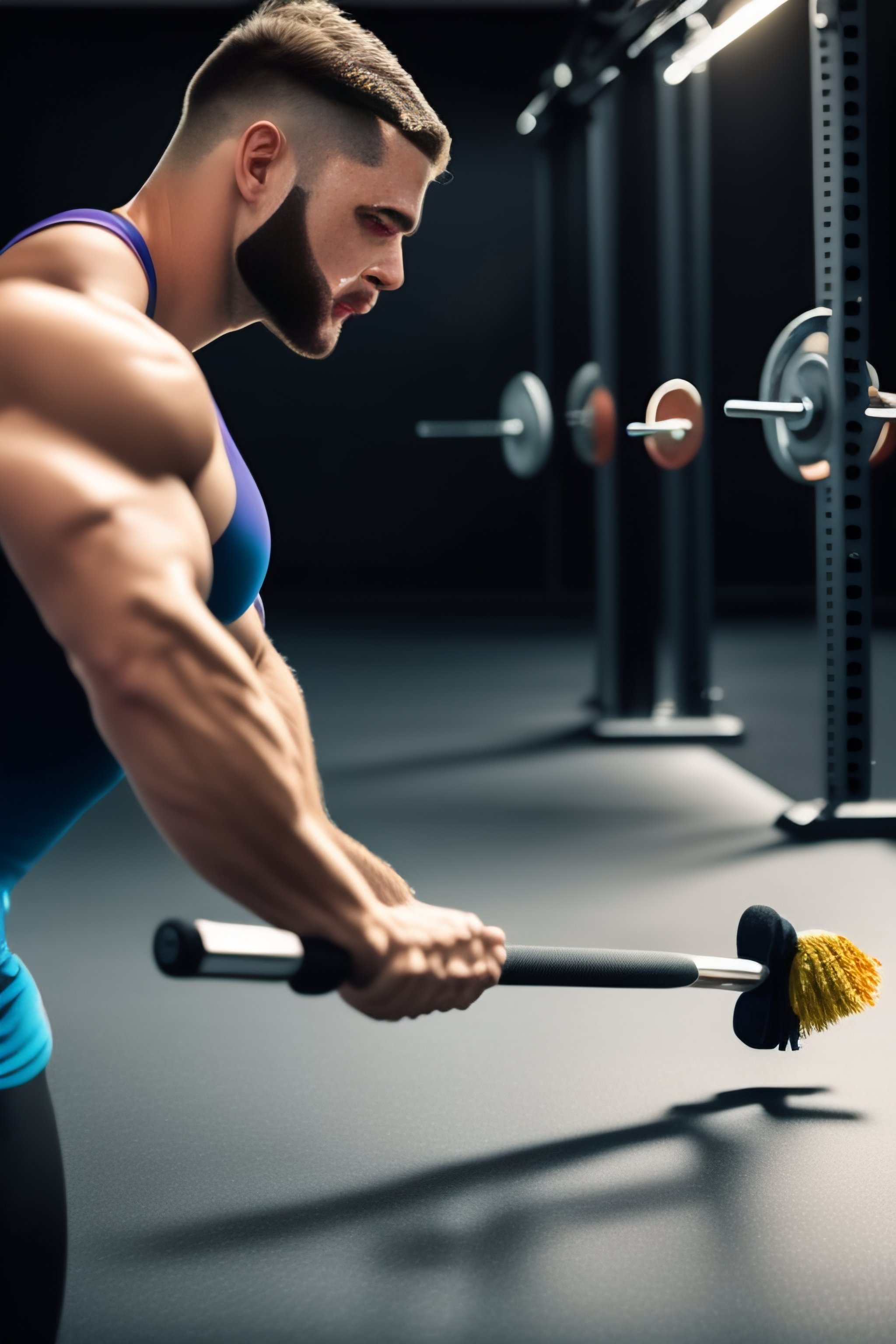 Lexica Man doing Broomstick External Shoulder Rotation Exercise