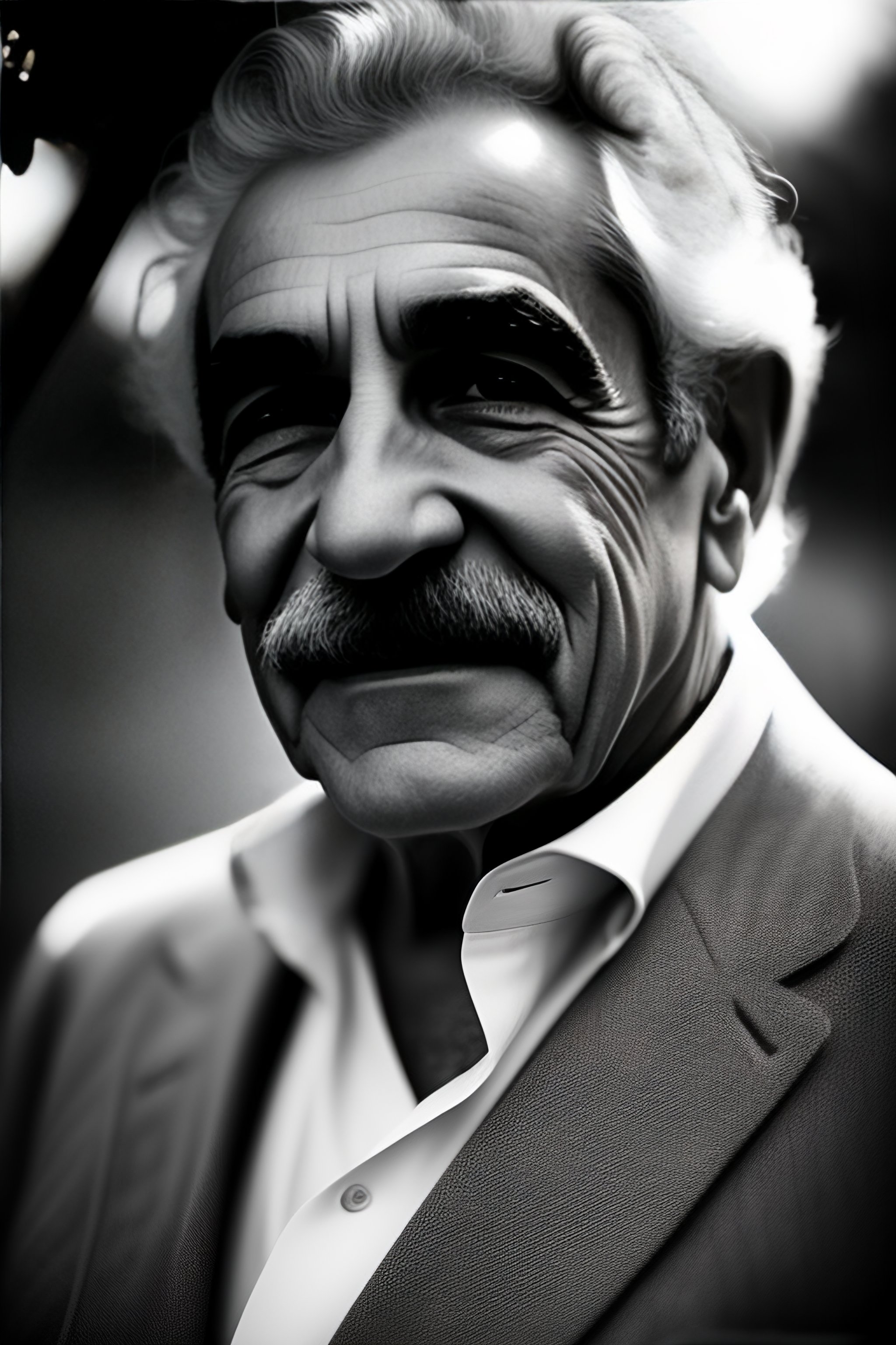 Lexica - Photography portrait of Gabriel Garcia Marquez in a garden ...
