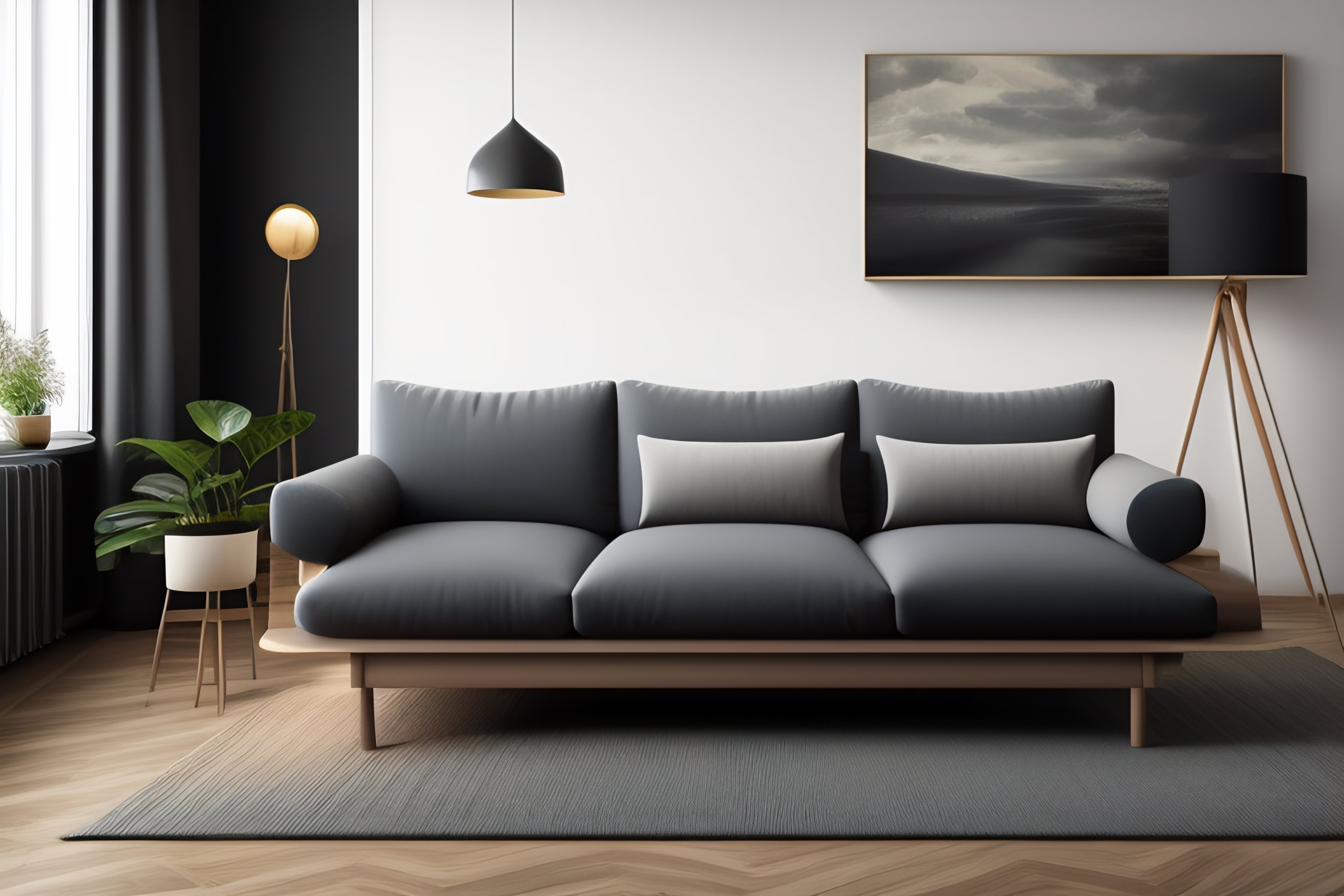 Wooden deals minimalist sofa