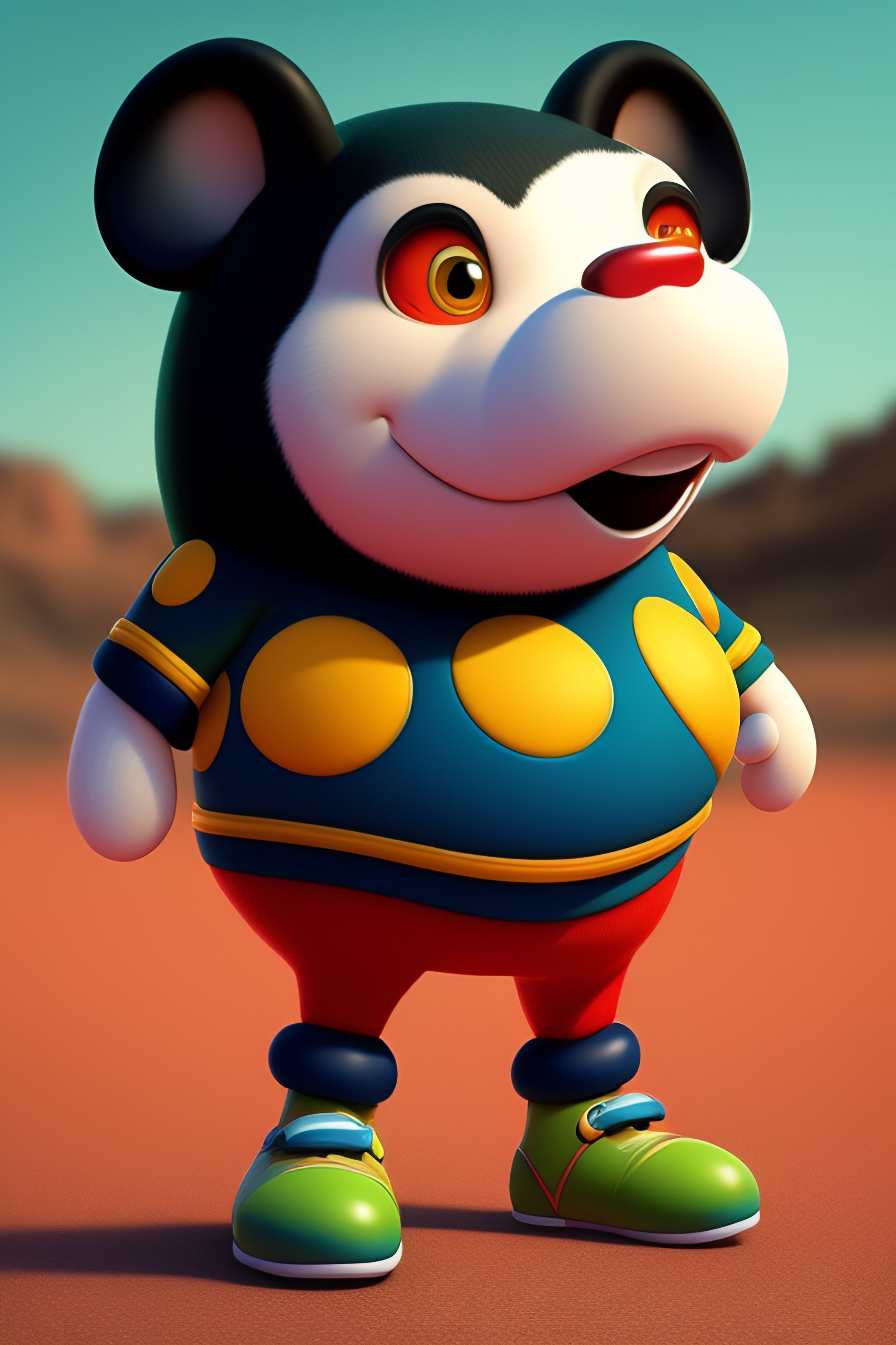 Lexica French cartoon character in shape of a dot