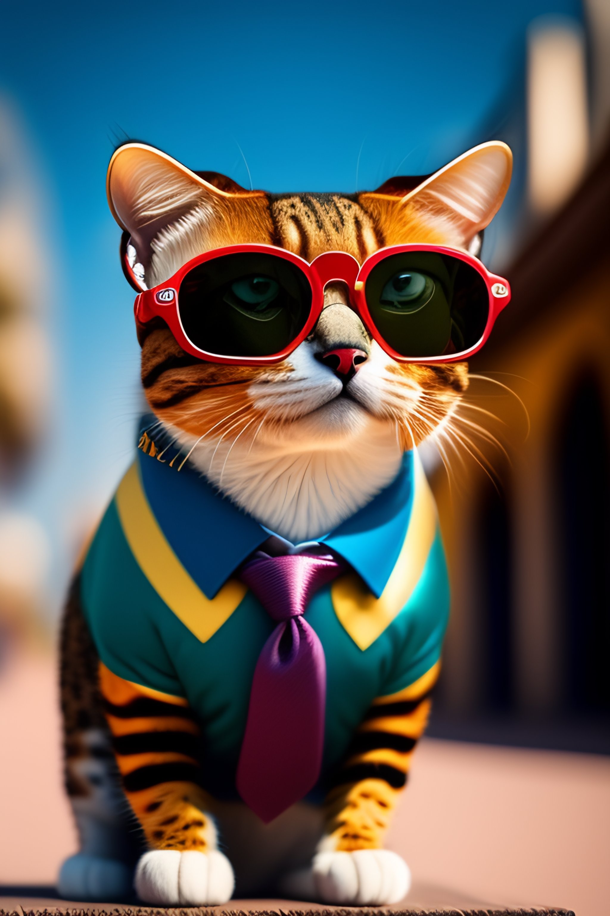 Lexica - An anthropomorphic spectacled cat in a Colombian police suit ...