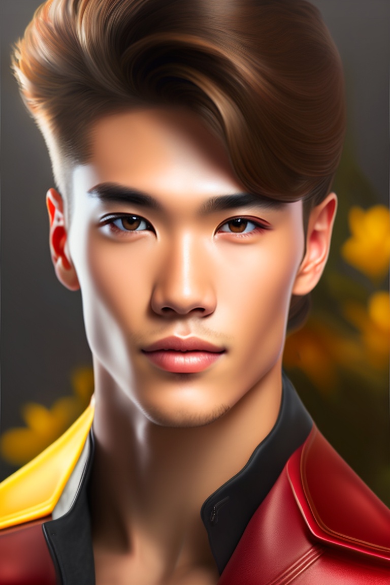 Lexica - A potrait of young man , attractive, charming face, beautiful